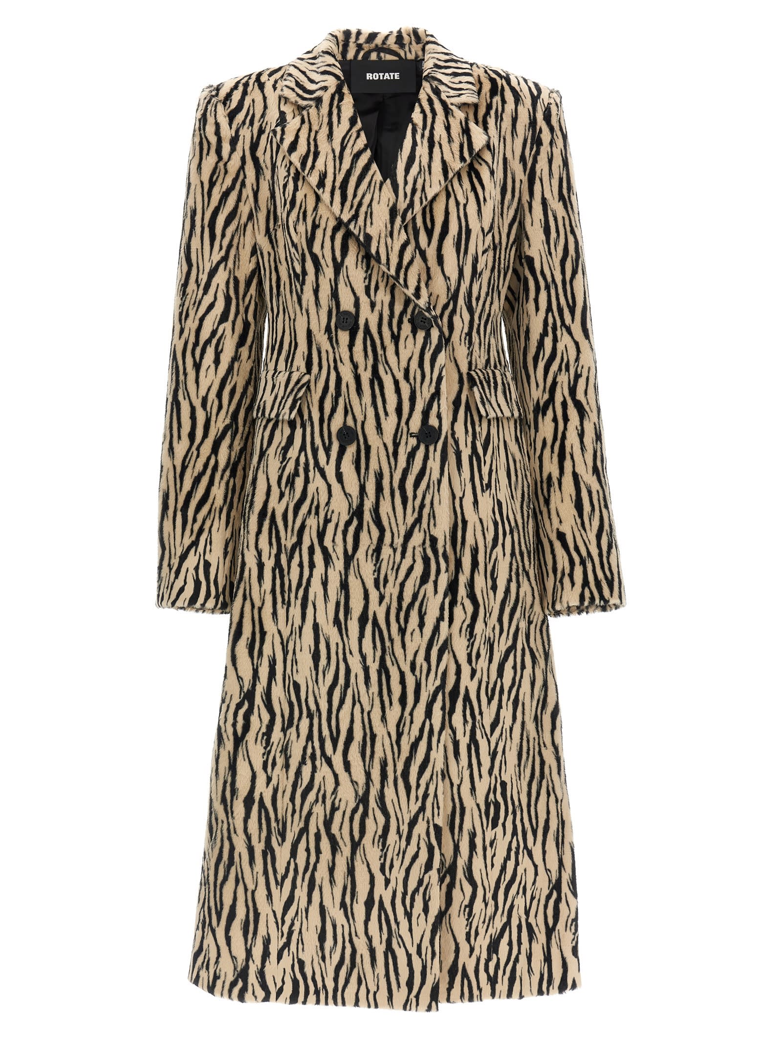 printed Faux Fur Coat