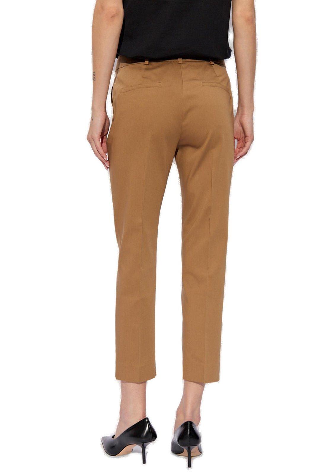 Shop Max Mara Tapered Cropped Trousers In Cammello