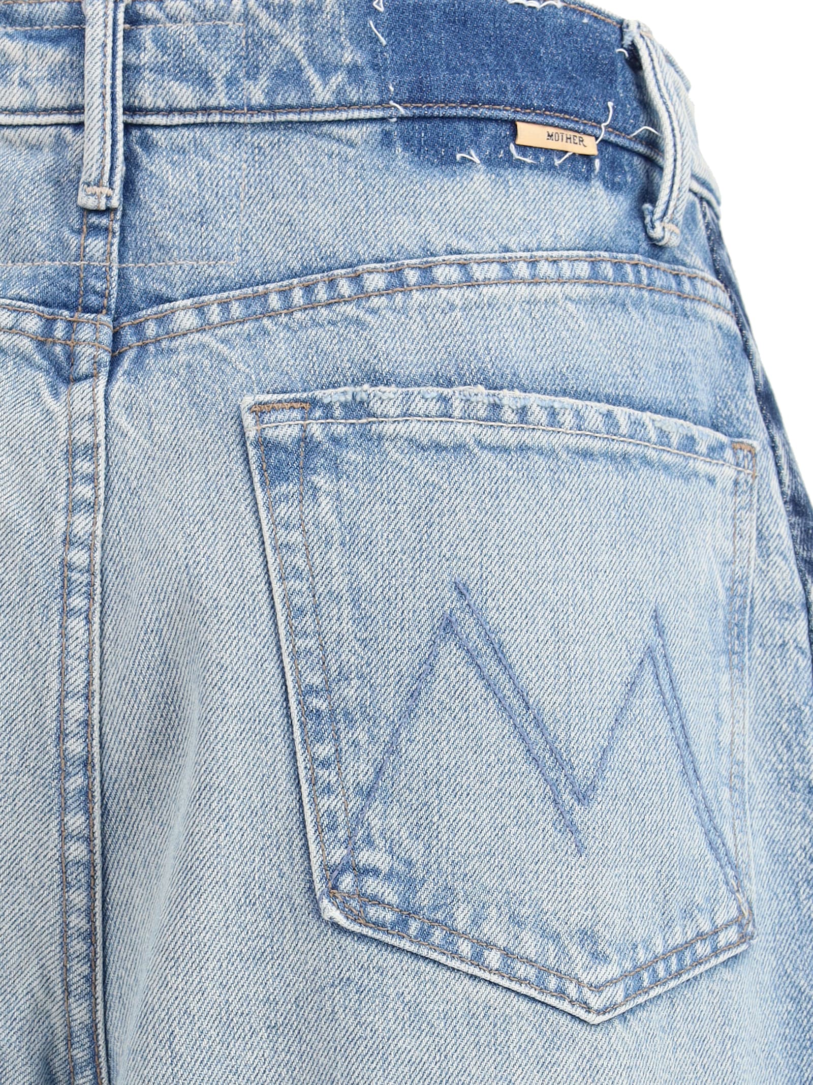 Mother Womens Blinded By The Dark Pipedream Sneak Fray Wide-leg Denim Jeans In Blue