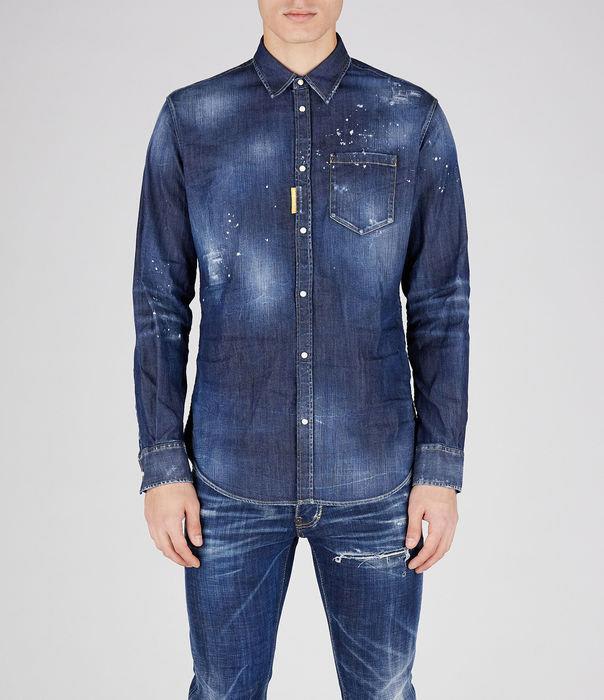 Shop Dsquared2 Shirts In Navy Blue
