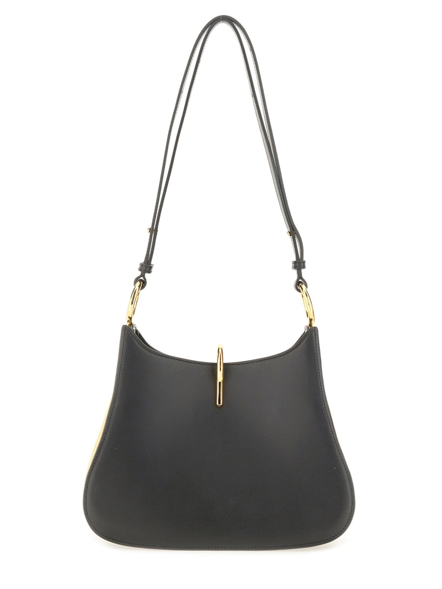 Rabanne Medium Leather Ring Bag In Black