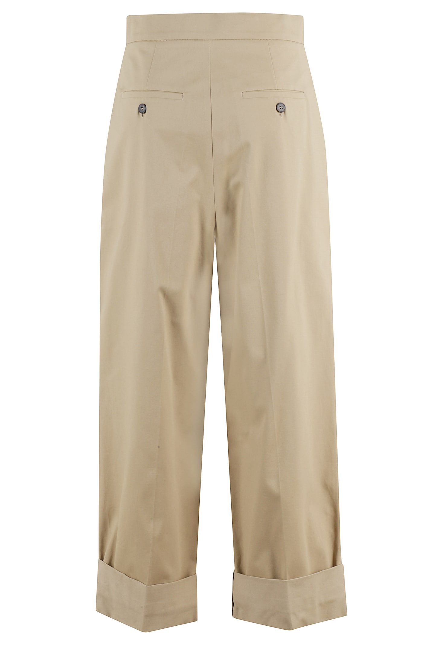 Weekend Max Mara Pleated-front Cuffed Trousers In Neutral