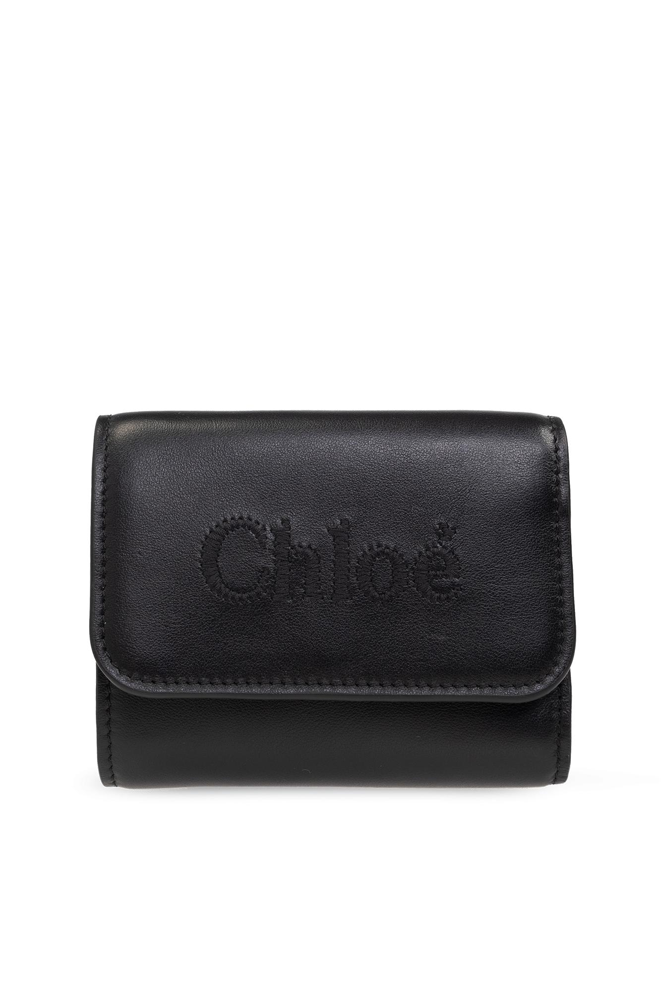 Chloé Leather Wallet With Logo In Black