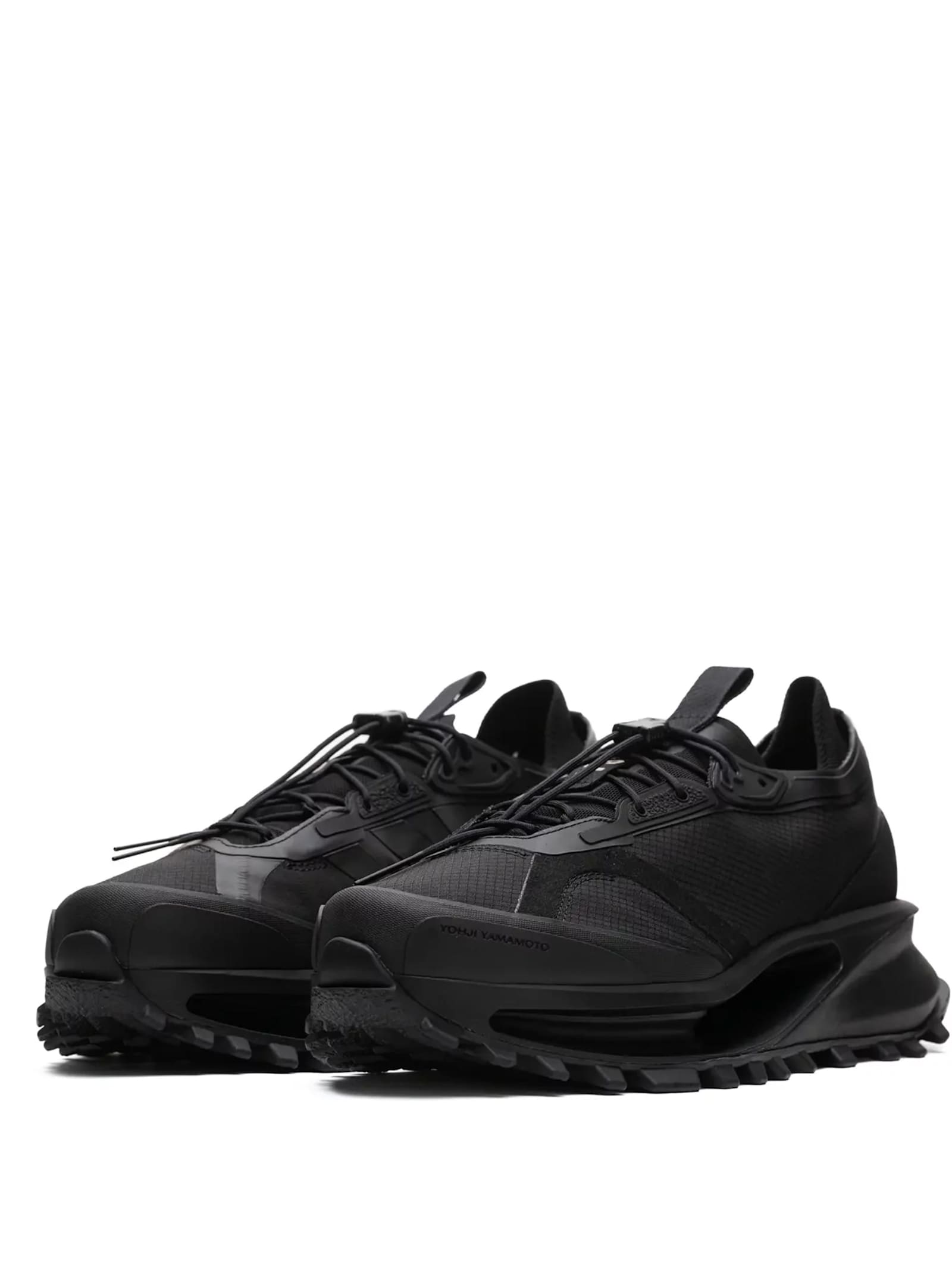 Y-3 Black Sneakers With Sole And Lacing System In Black