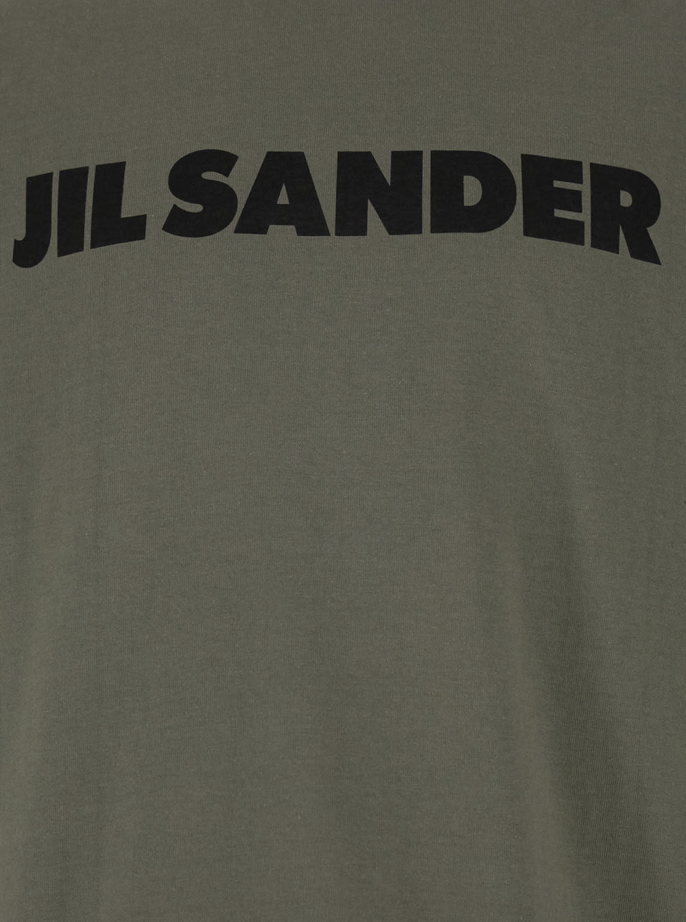 Shop Jil Sander Green Crewneck T-shirt With Maxi Logo Lettering On The Front In Cotton Man