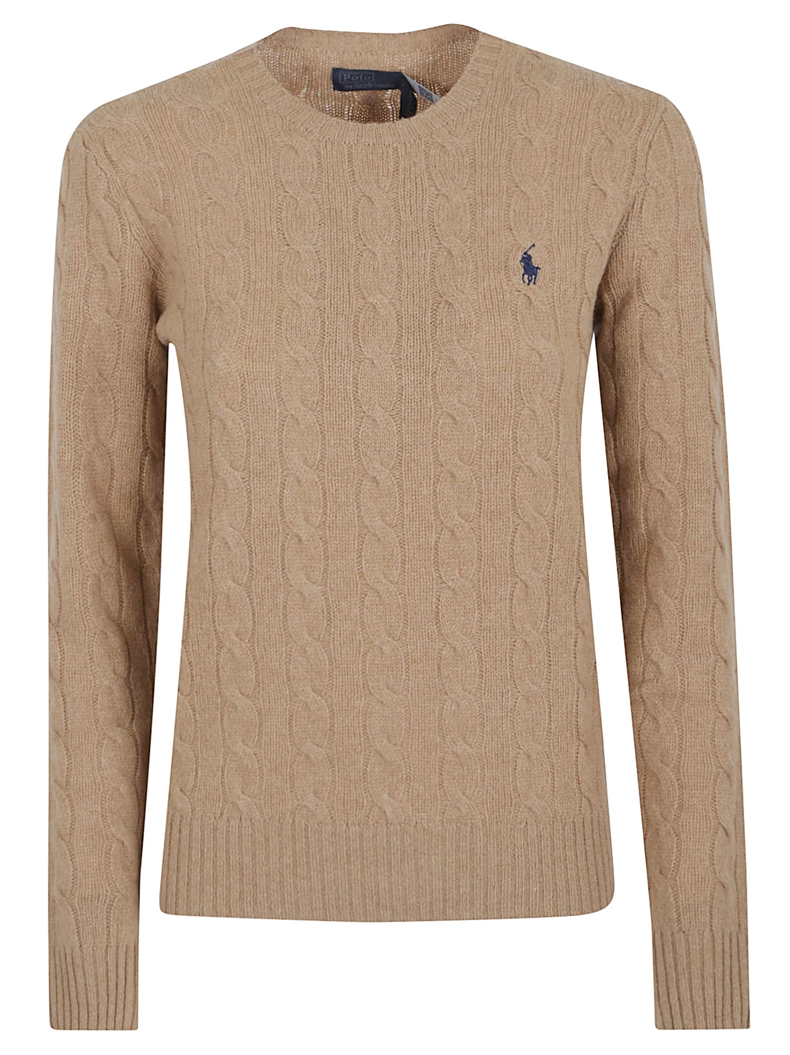 Polo Ralph Lauren Cable Knit Sweater With Crew Neckline In Pink