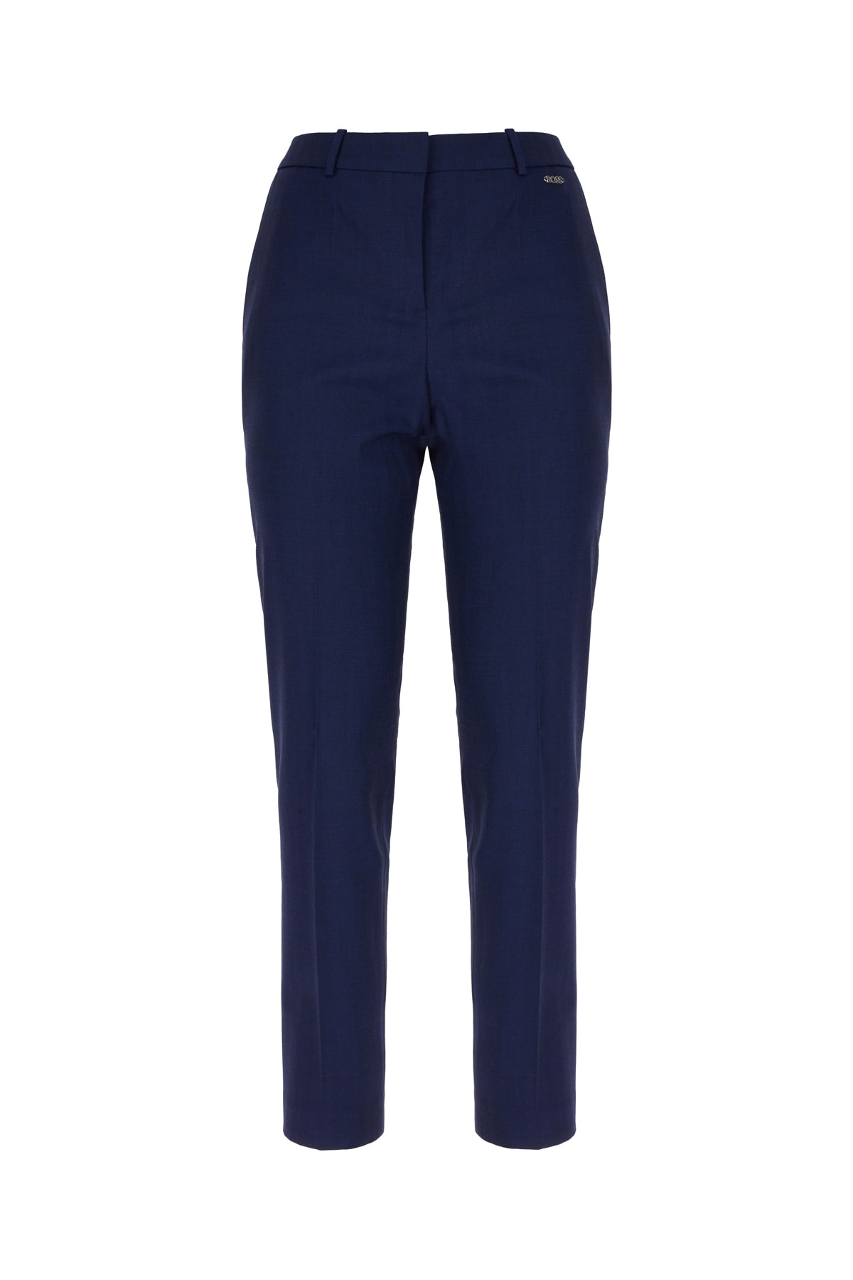 Shop Hugo Boss Blue Stretch Wool Pants In 966