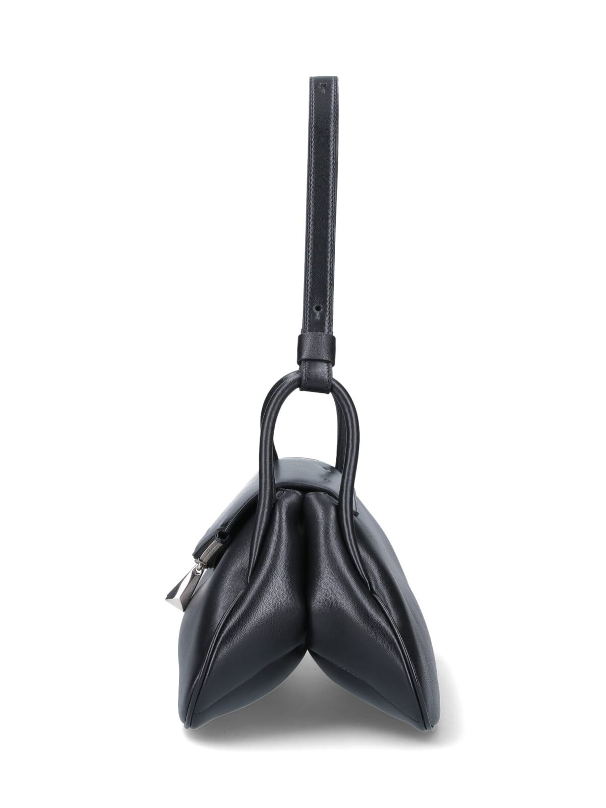 Amina Muaddi Gemini Leather Shoulder Bag In Black