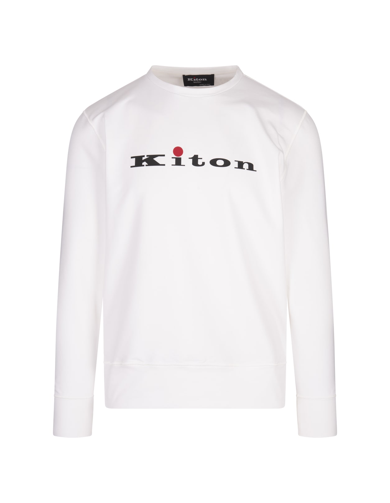 White Crew Neck Sweatshirt With Logo