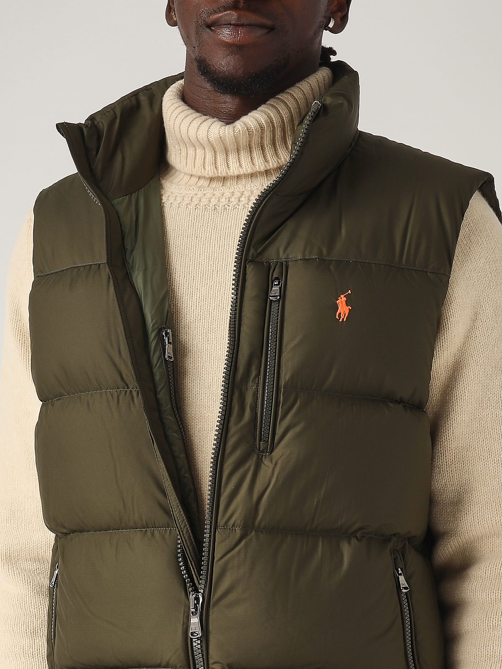 Shop Polo Ralph Lauren Gilet Piuma Danatra Jacket In Militare