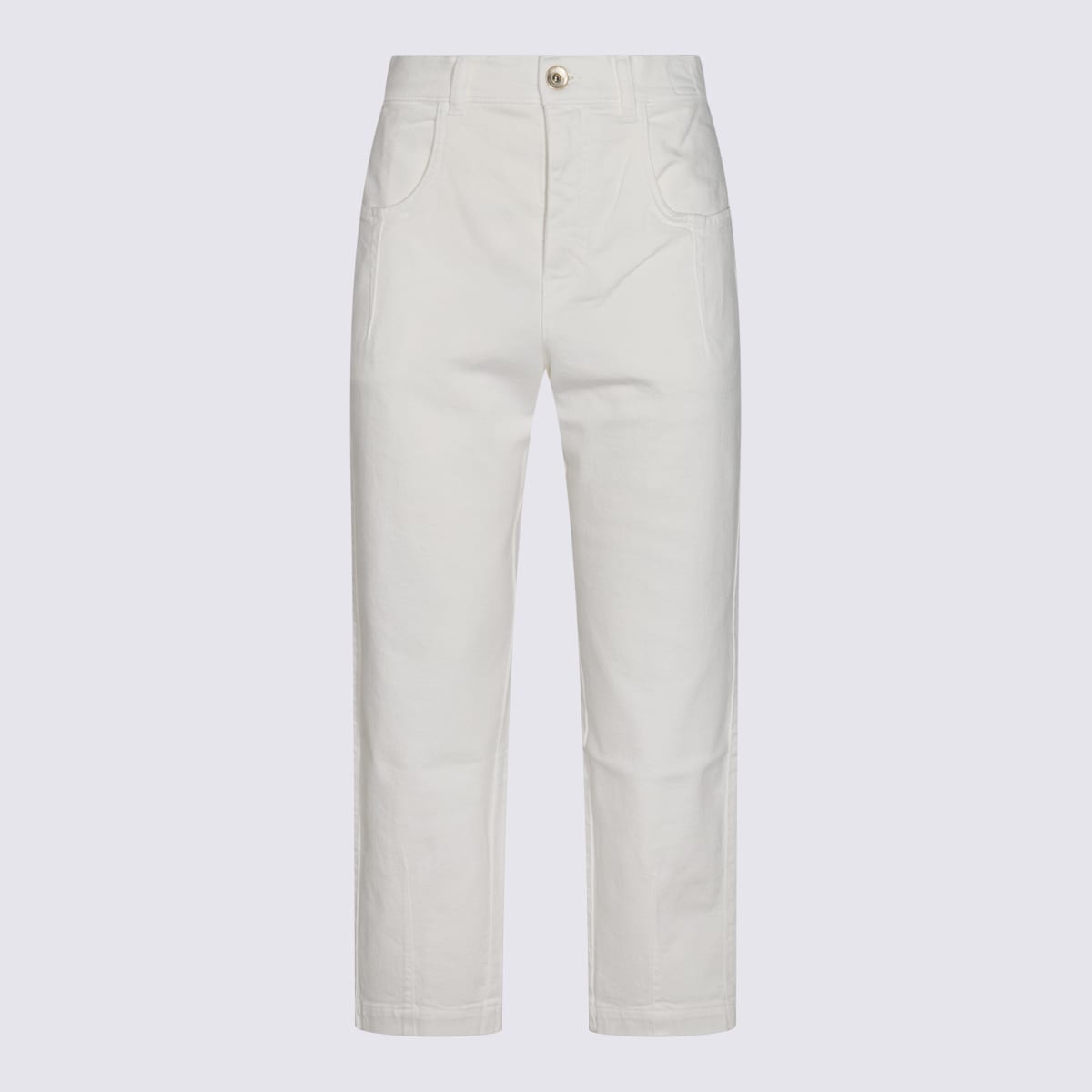 Shop Eleventy White Cotton Denim Jeans