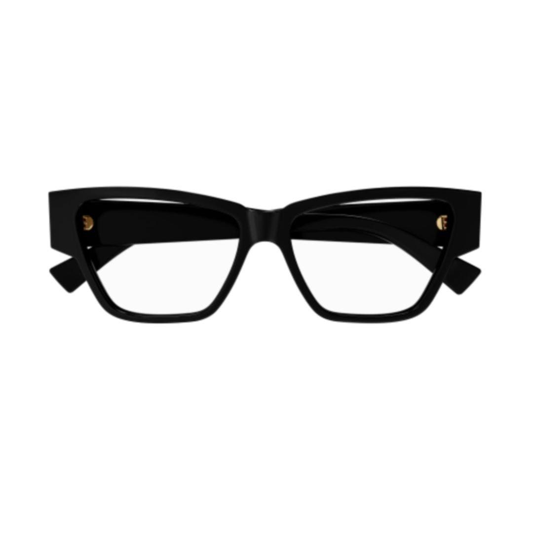 Shop Bottega Veneta Cat Eye Frame Glasses In 001 Black Black Transpare