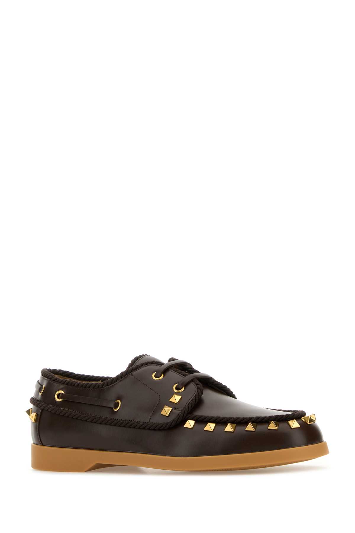 Valentino Women's Dark Leather Loafers In Fondant