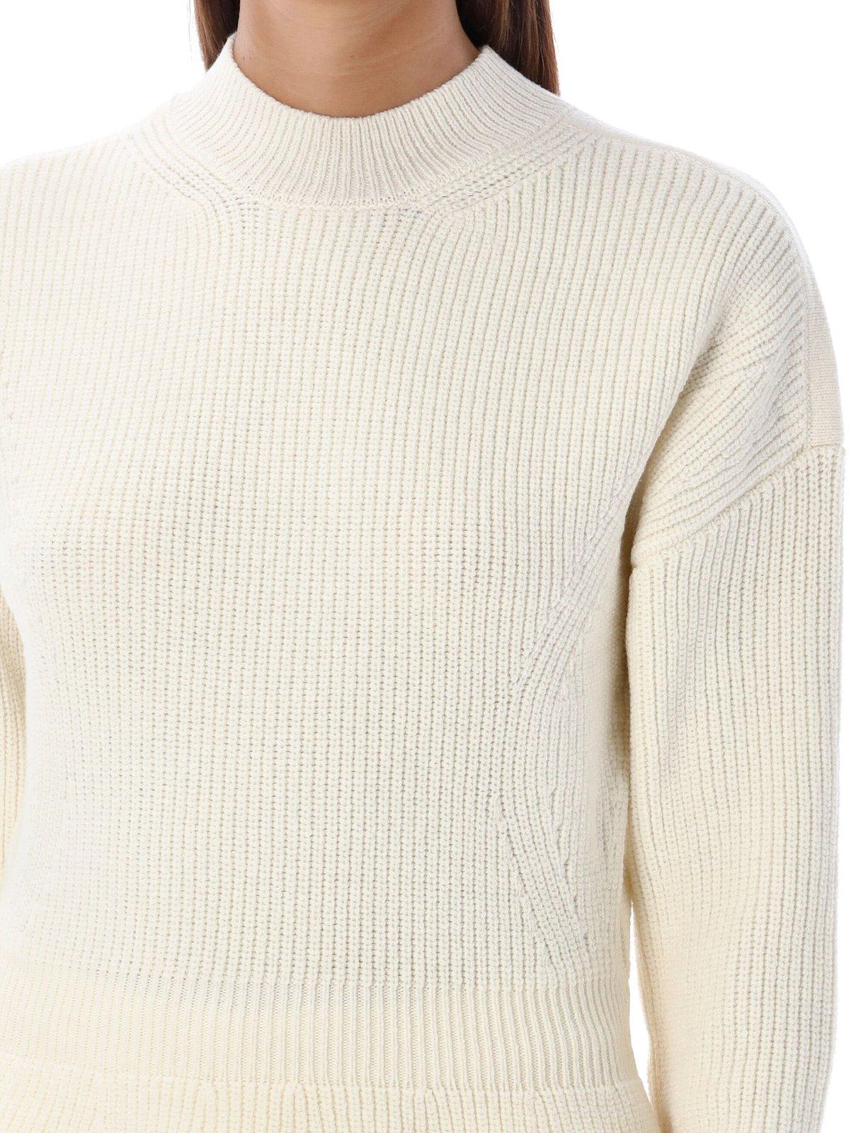 Chloé Knitwear With Dropped Shoulders And Peplum Hem In White
