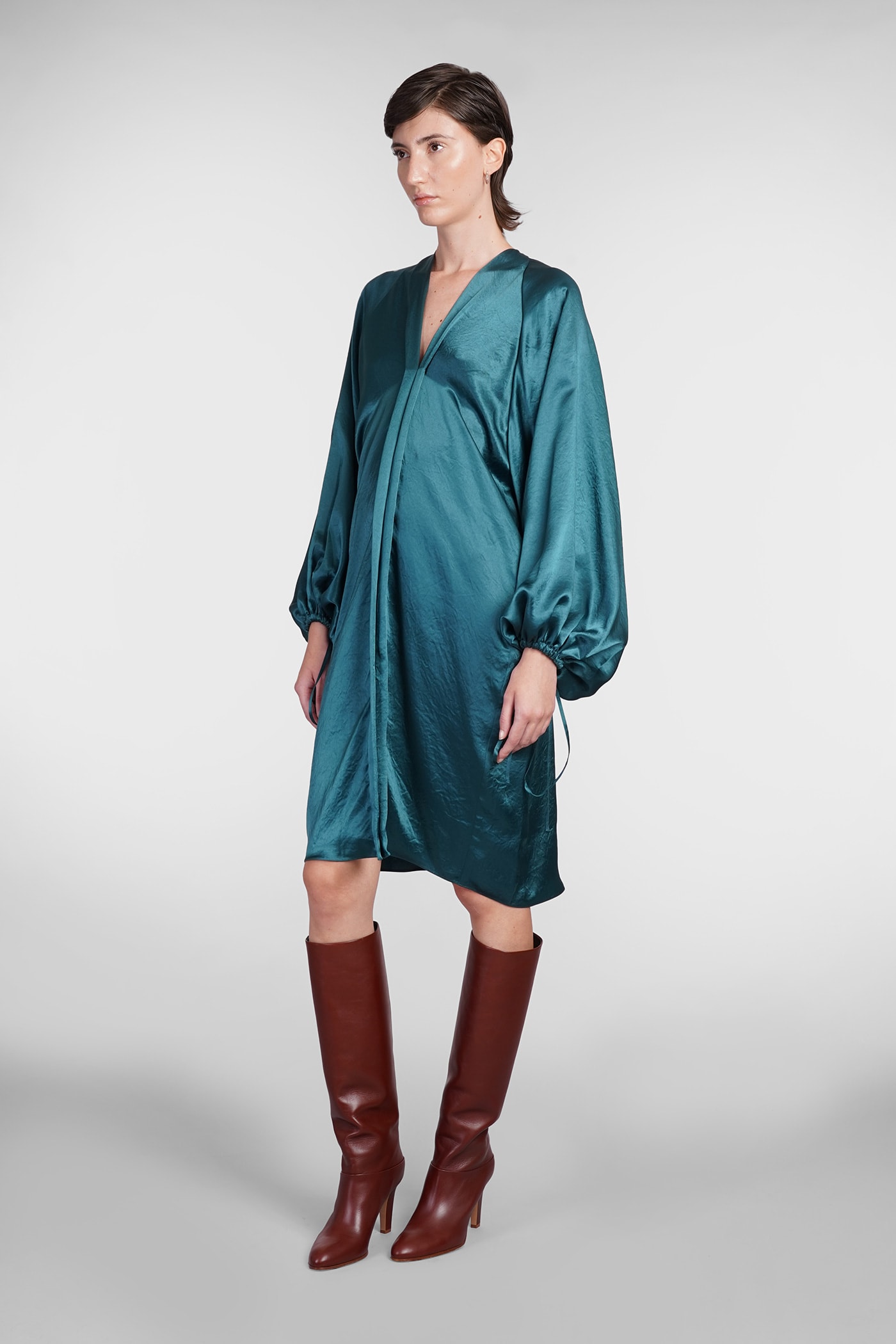 Shop Lanvin Dress In Green Acetate