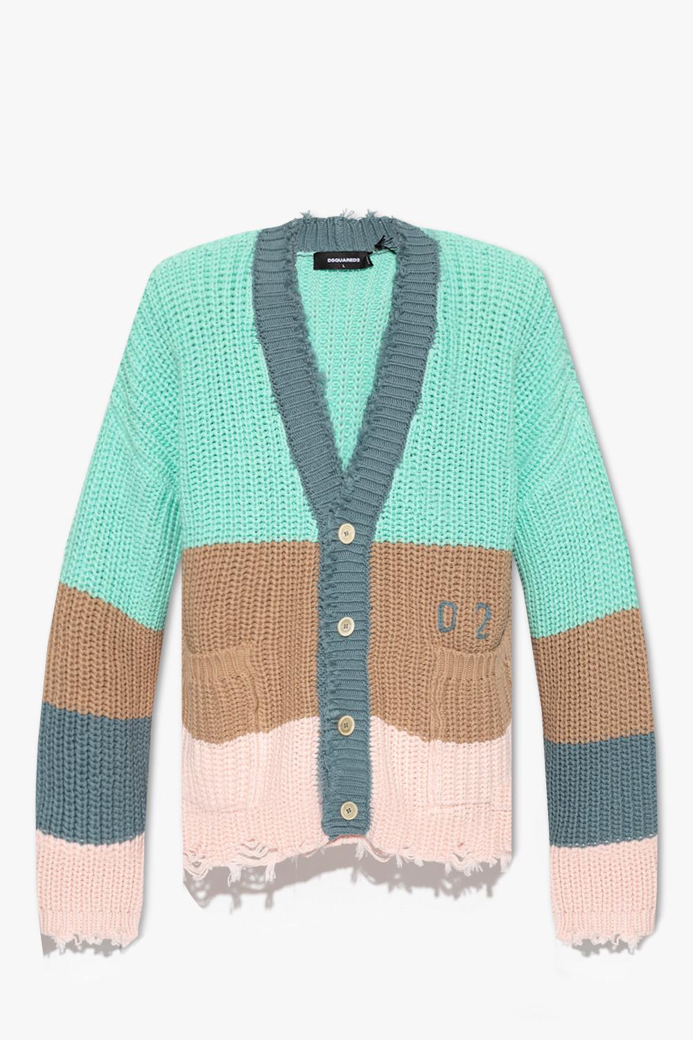 Shop Dsquared2 Cardigan With Vintage Effect In Multiple Colors