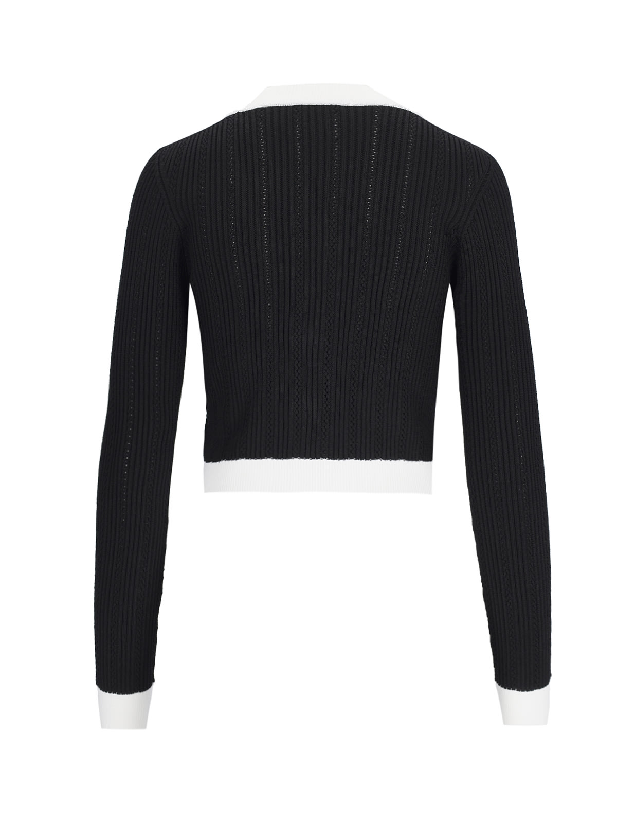 Balmain Contrast-border Ribbed Knit Cardigan