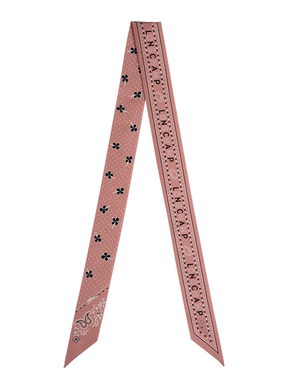 Pink Scarf With Paisley Motif And Floral Print In Silk Woman