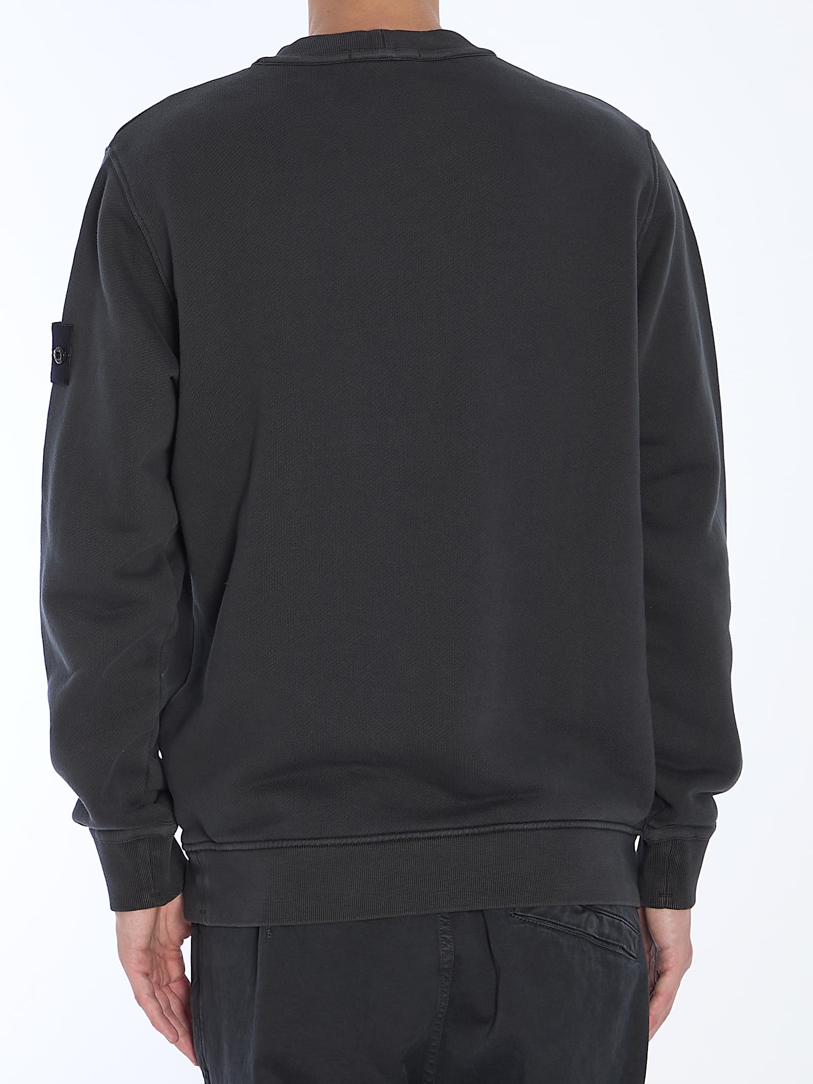 Shop Stone Island Cotton Sweatshirt In Grey