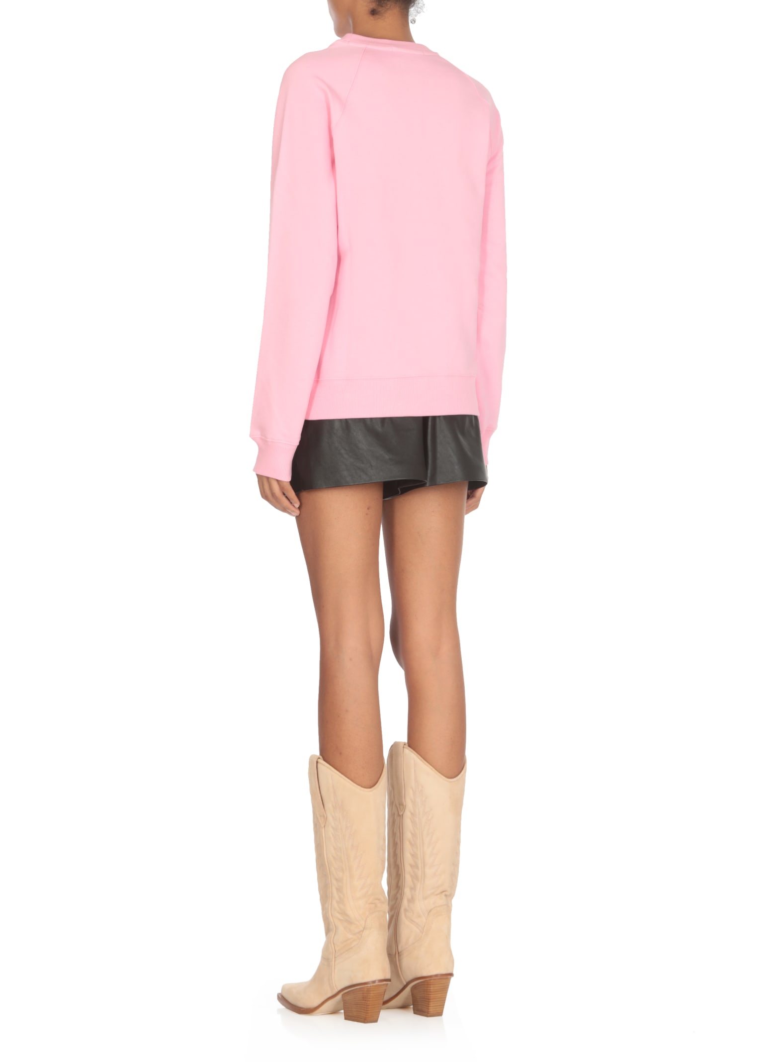 Shop Msgm Sweatshirts With Logo In Pink