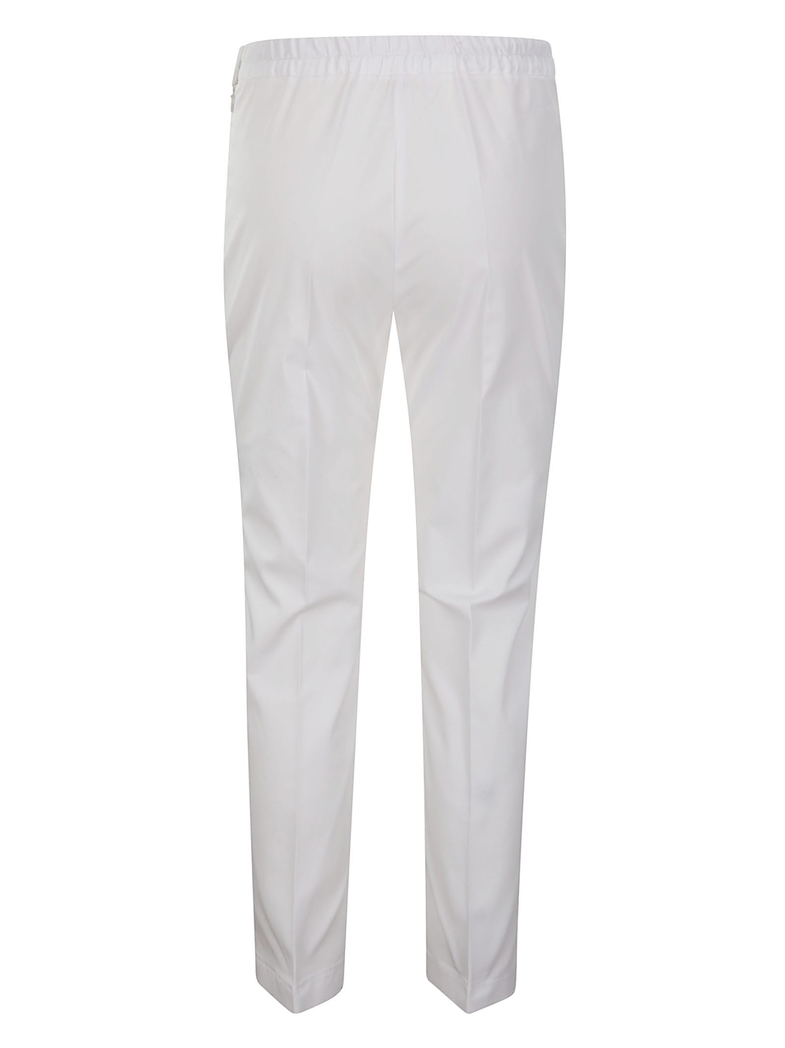 Shop Hira Elastic Waist Straight Leg Trousers In White