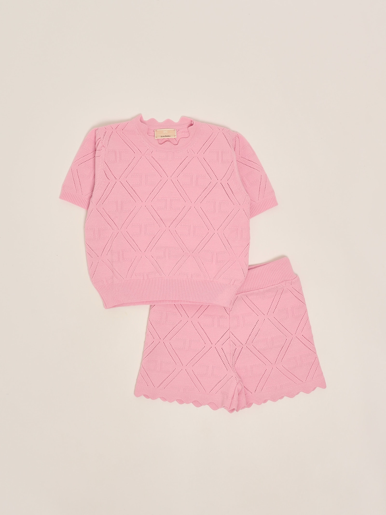 Elisabetta Franchi Bluse+shorts Suit In Pink