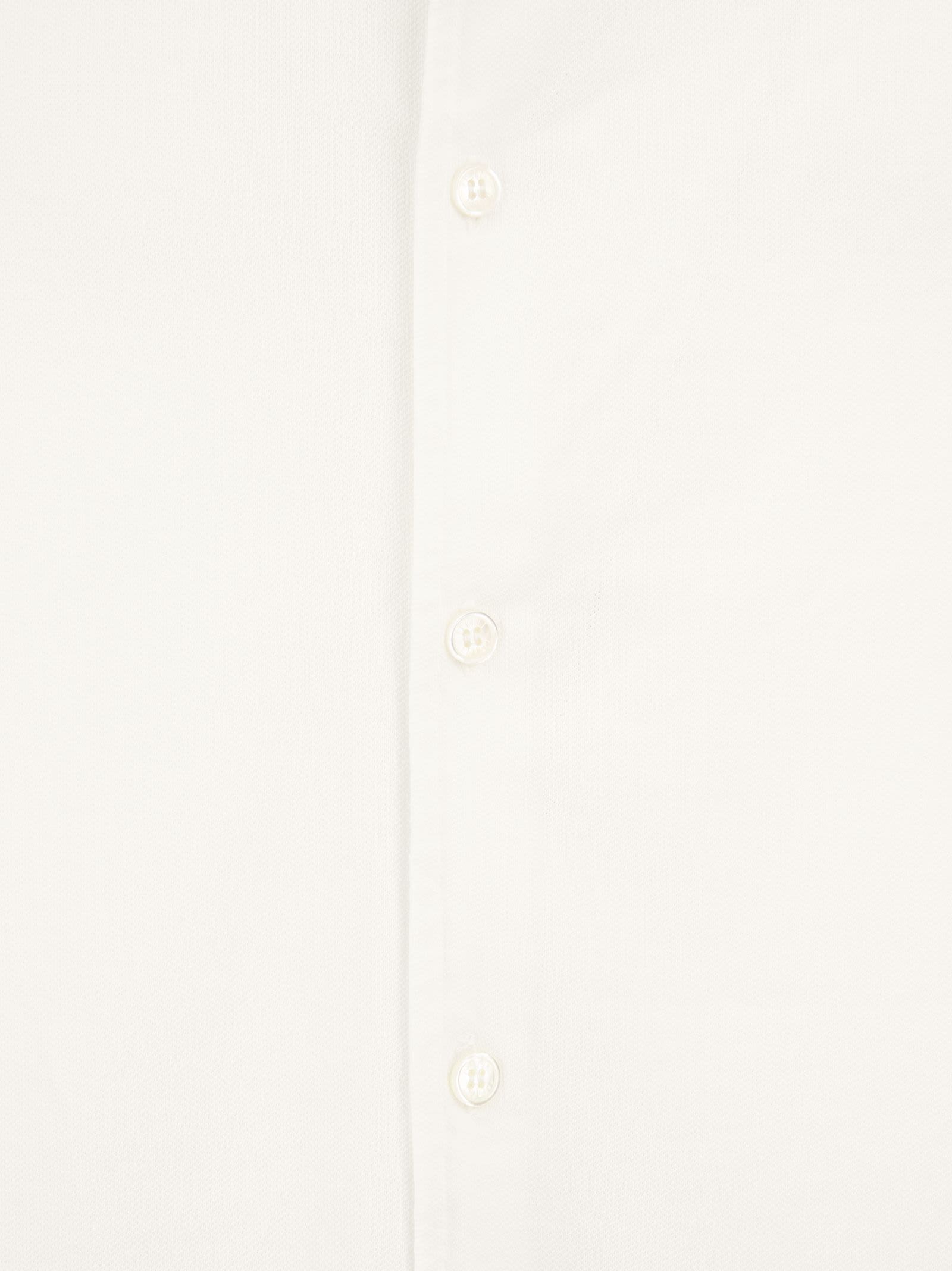 Shop Fedeli Robert - Cotton Piqué Shirt In White