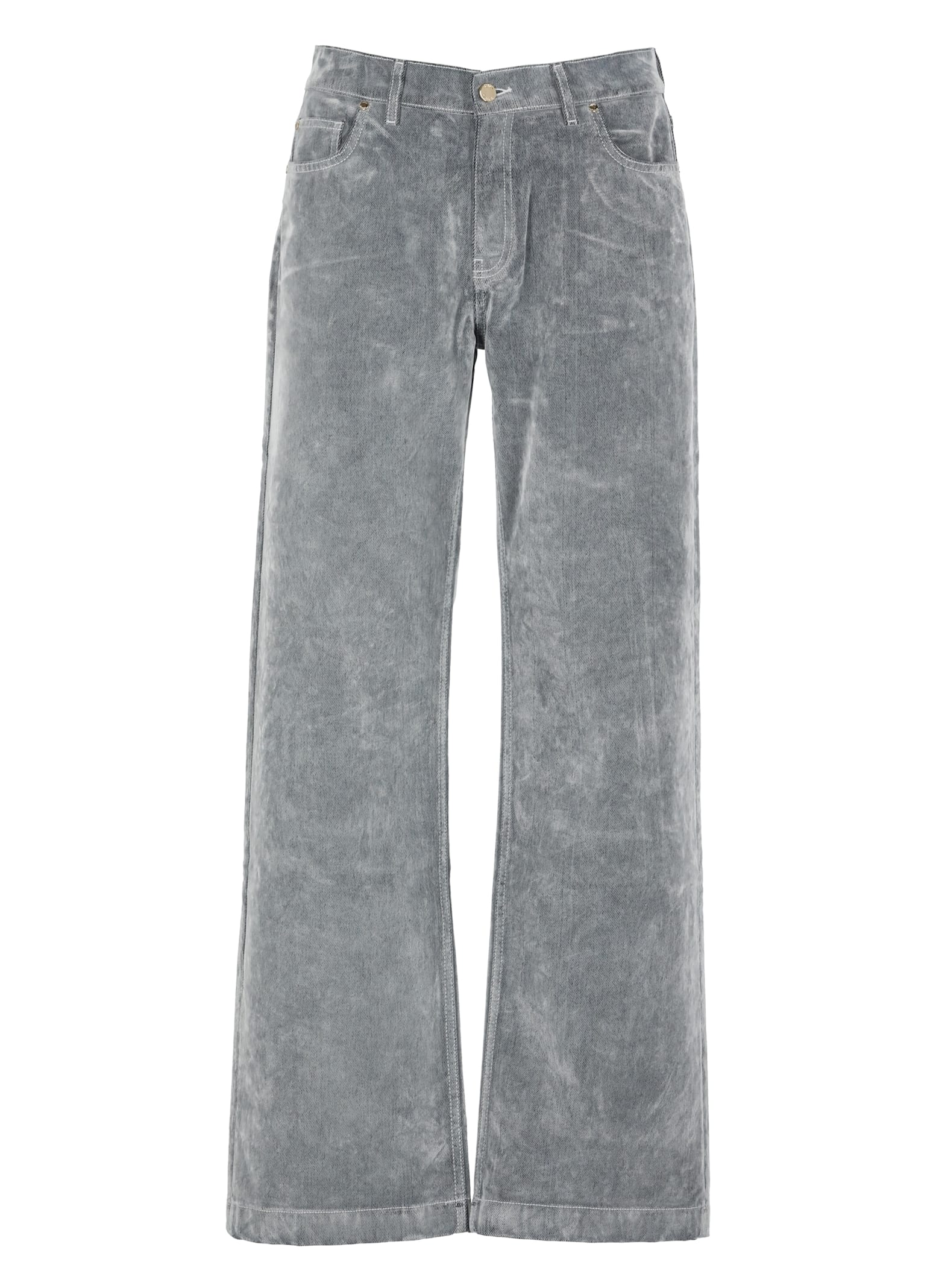 Casablanca Peach Texture Jeans In Gray