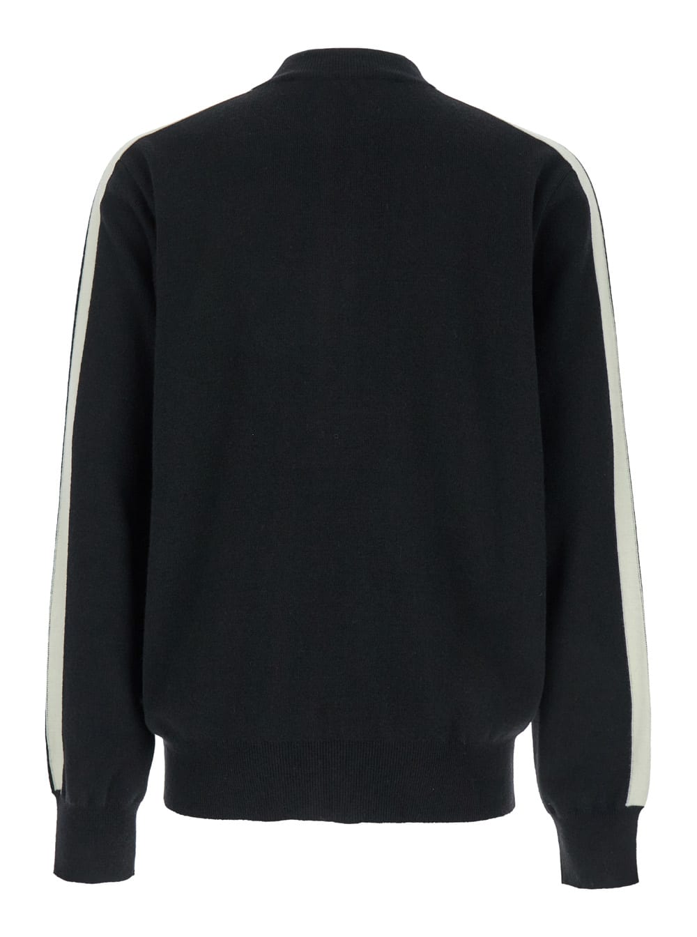 Shop Palm Angels Black High Neck Sweatshirt With Logo Lettering On The Front In Wool Blend Man