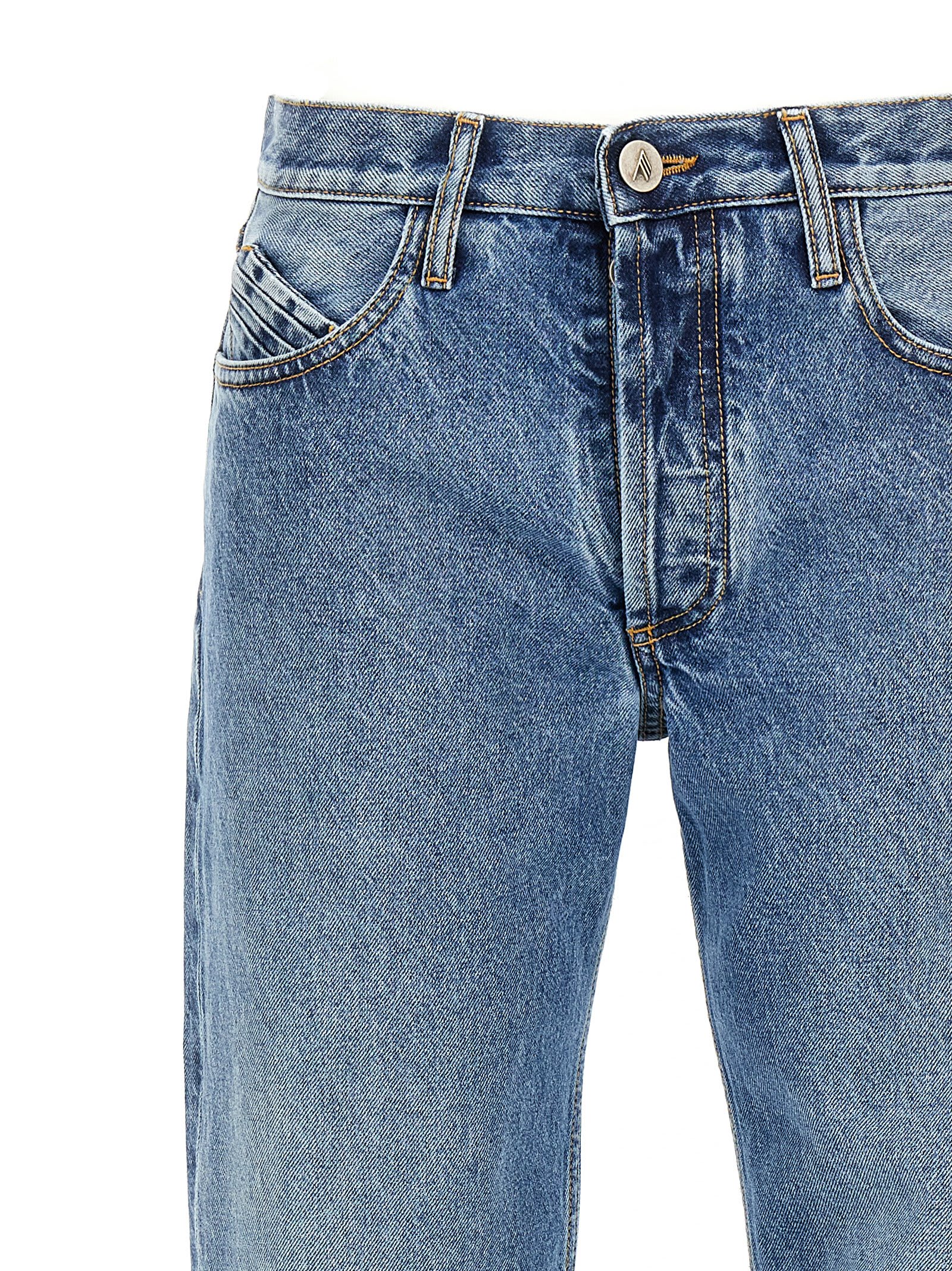Attico Extra Long Denim Jeans For Tall Individuals In Blue