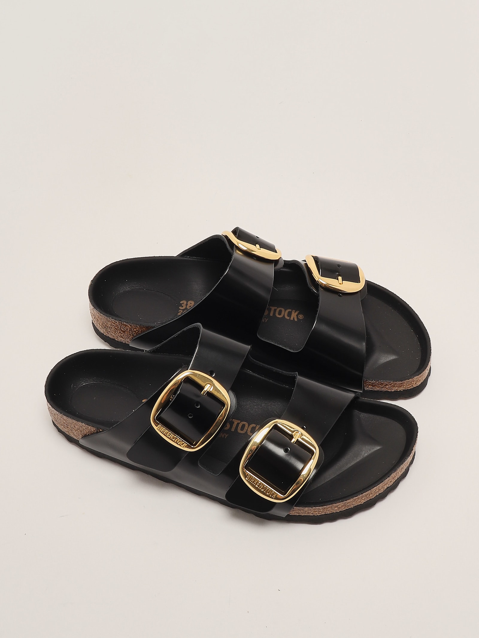 Birkenstock Arizona Big Buckle Narrow Leather Sandal In Black