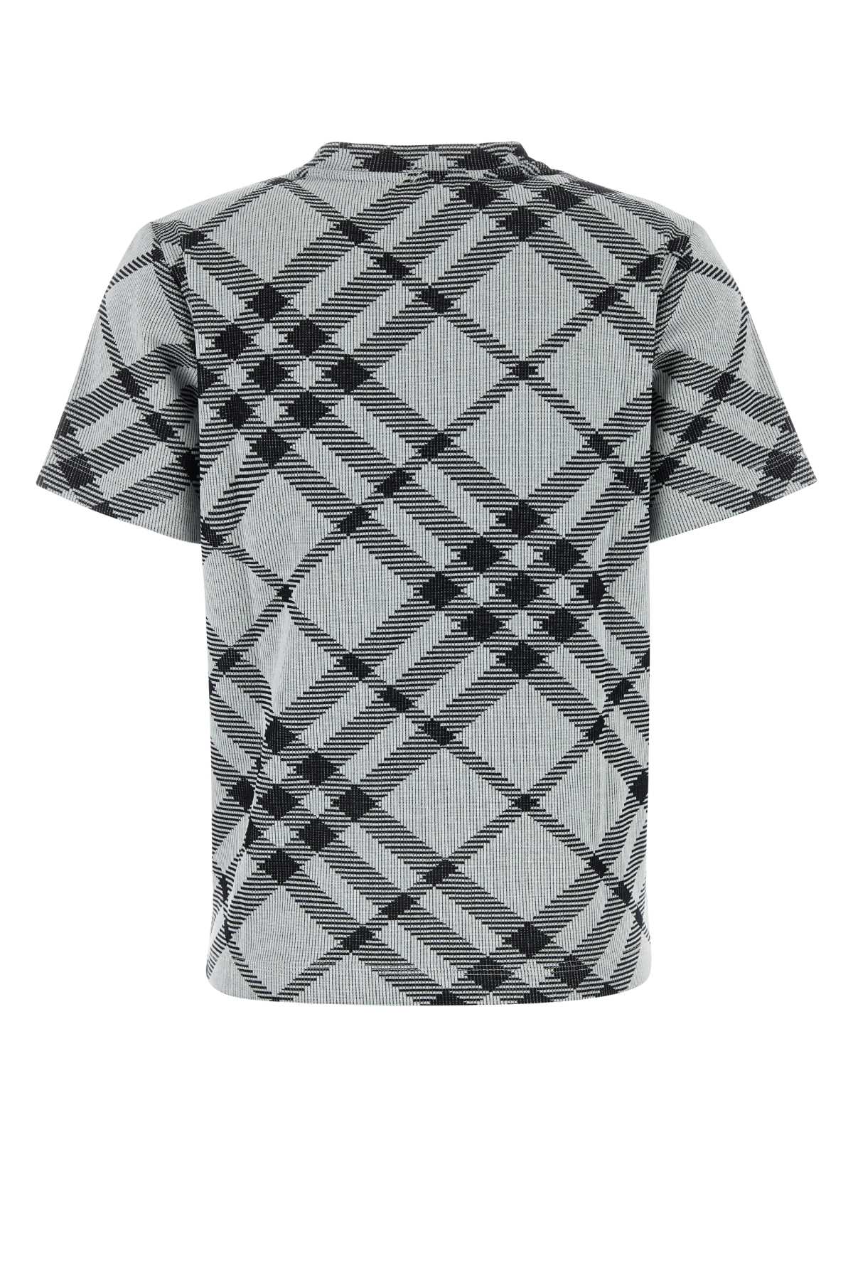 Shop Burberry Embroidered Jersey T-shirt In Whiteblackipcheck