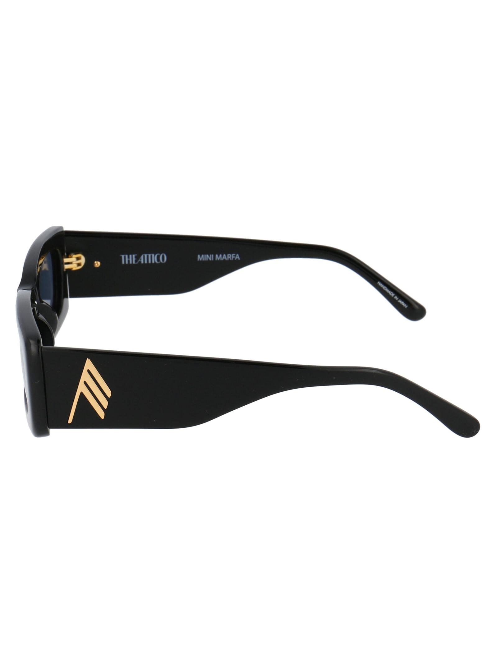 Shop Attico Mini Marfa Sunglasses In Black/yellowgold/grey