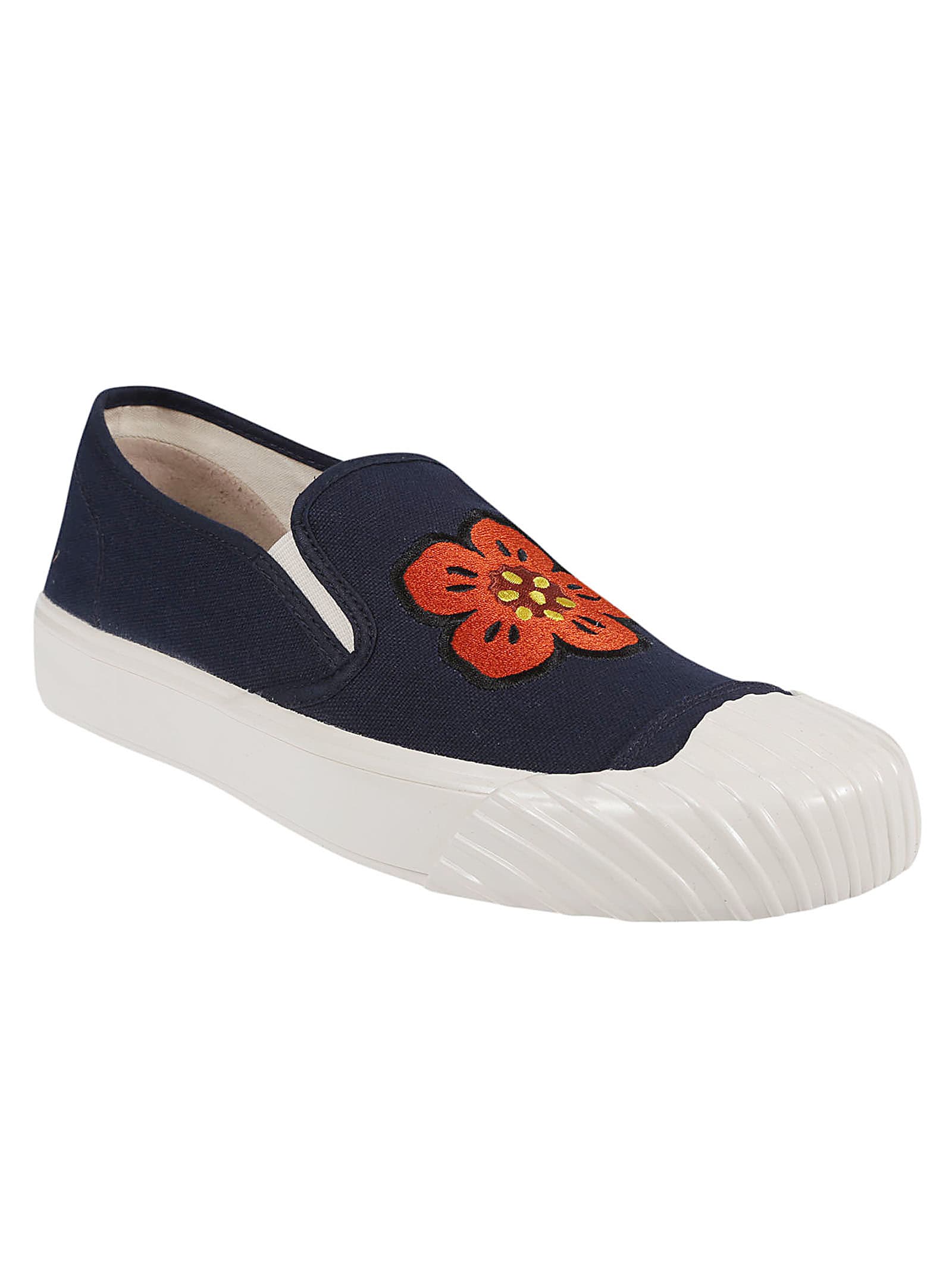 Shop Kenzo School Slip-on Sneakers In Bleu Nuit