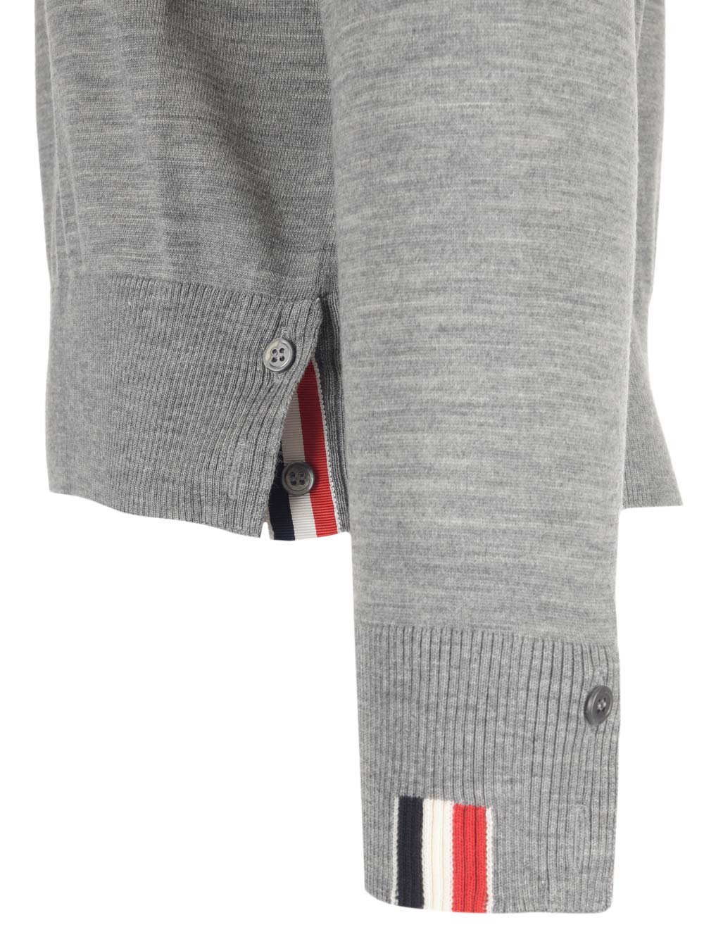 Shop Thom Browne Grey Wool Sweater