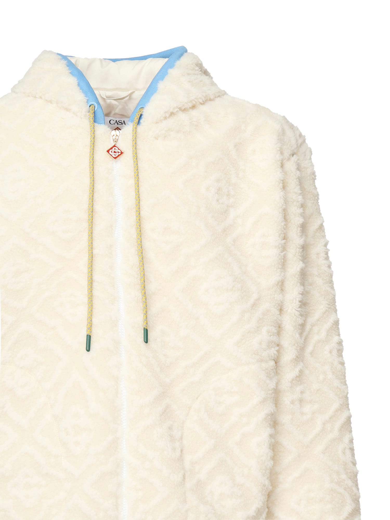 Casablanca Men Beige Jacket With All-over Monogram And Fixed Hood In Fabric Man In Neutral