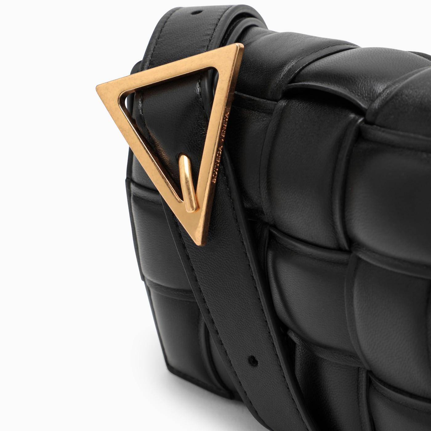 Shop Bottega Veneta Black Padded Cassette Bag In Black-gold