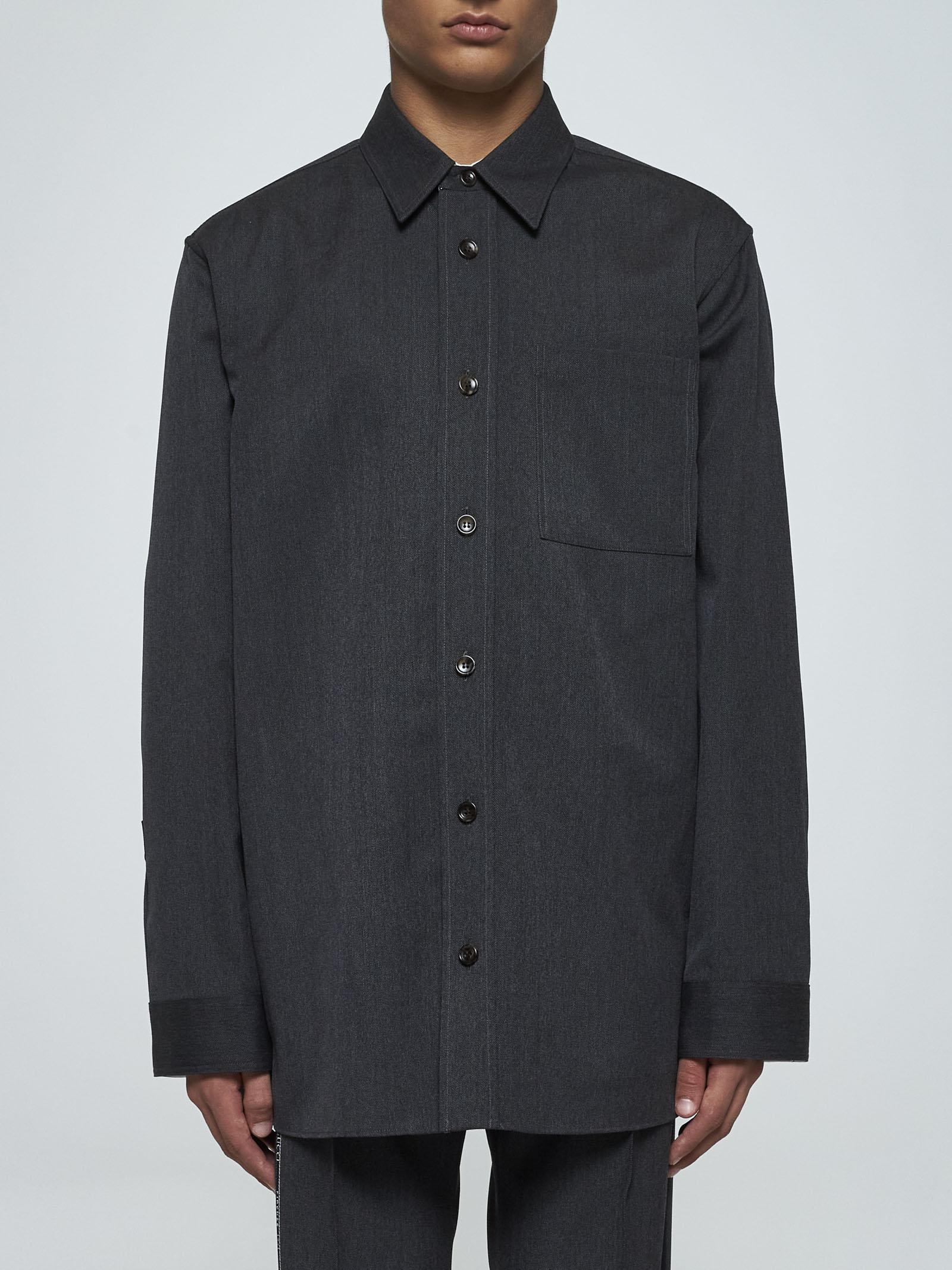 Shop Gucci Wool Shirt In Grey