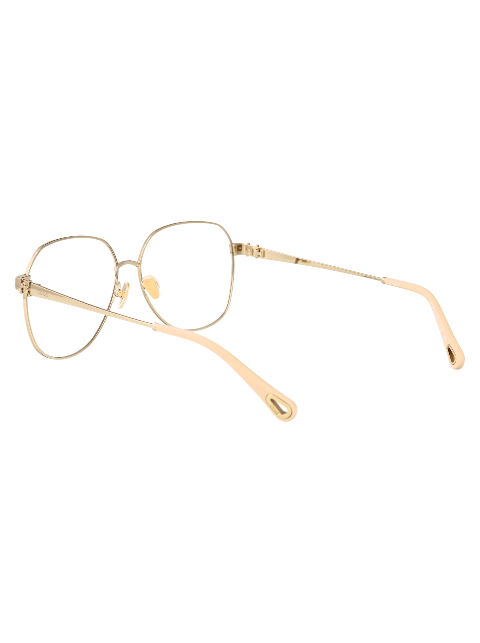 Chloé Gold-gold-transparent Metal Glasses In Gold