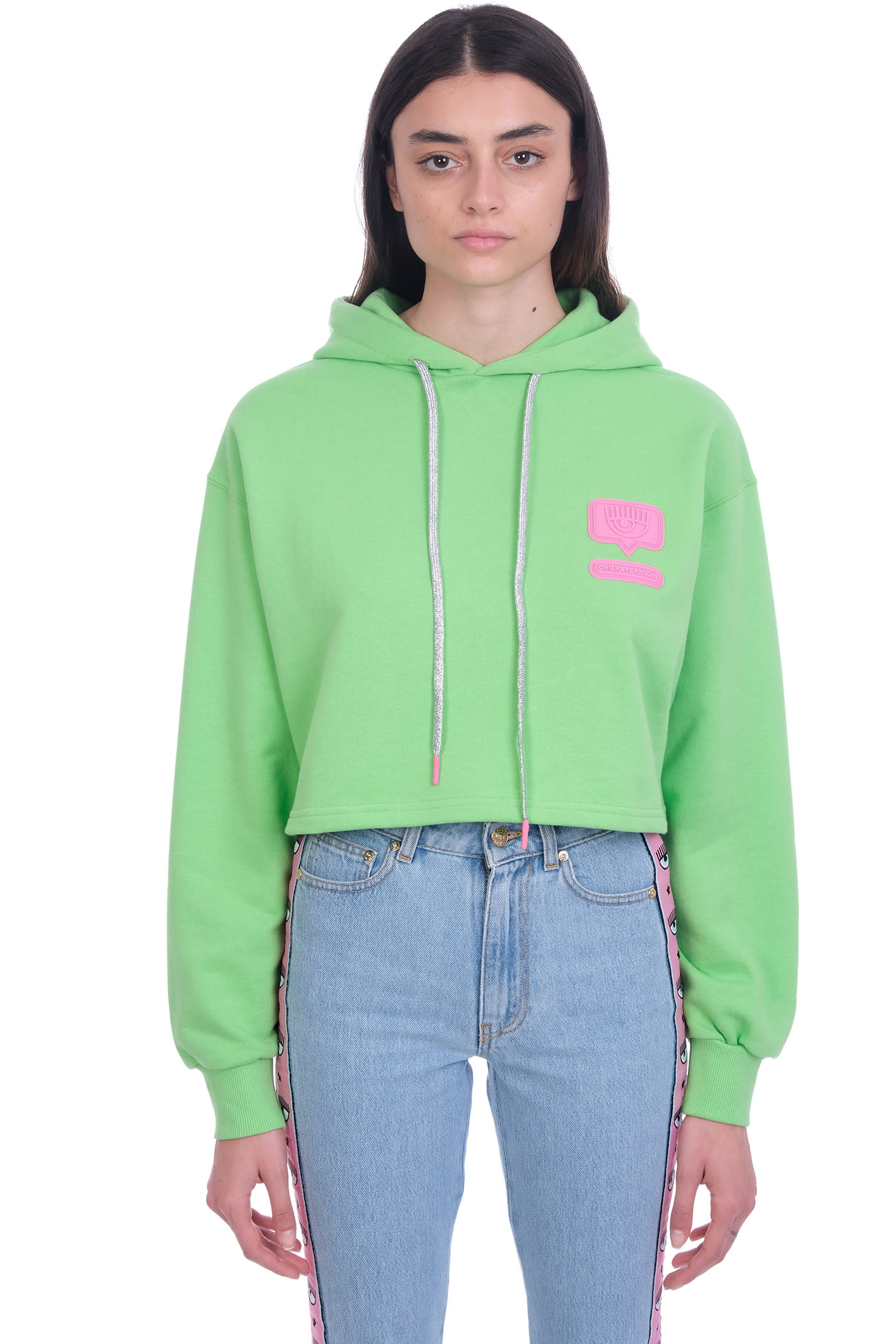 Chiara Ferragni Sweatshirt In Green Cotton