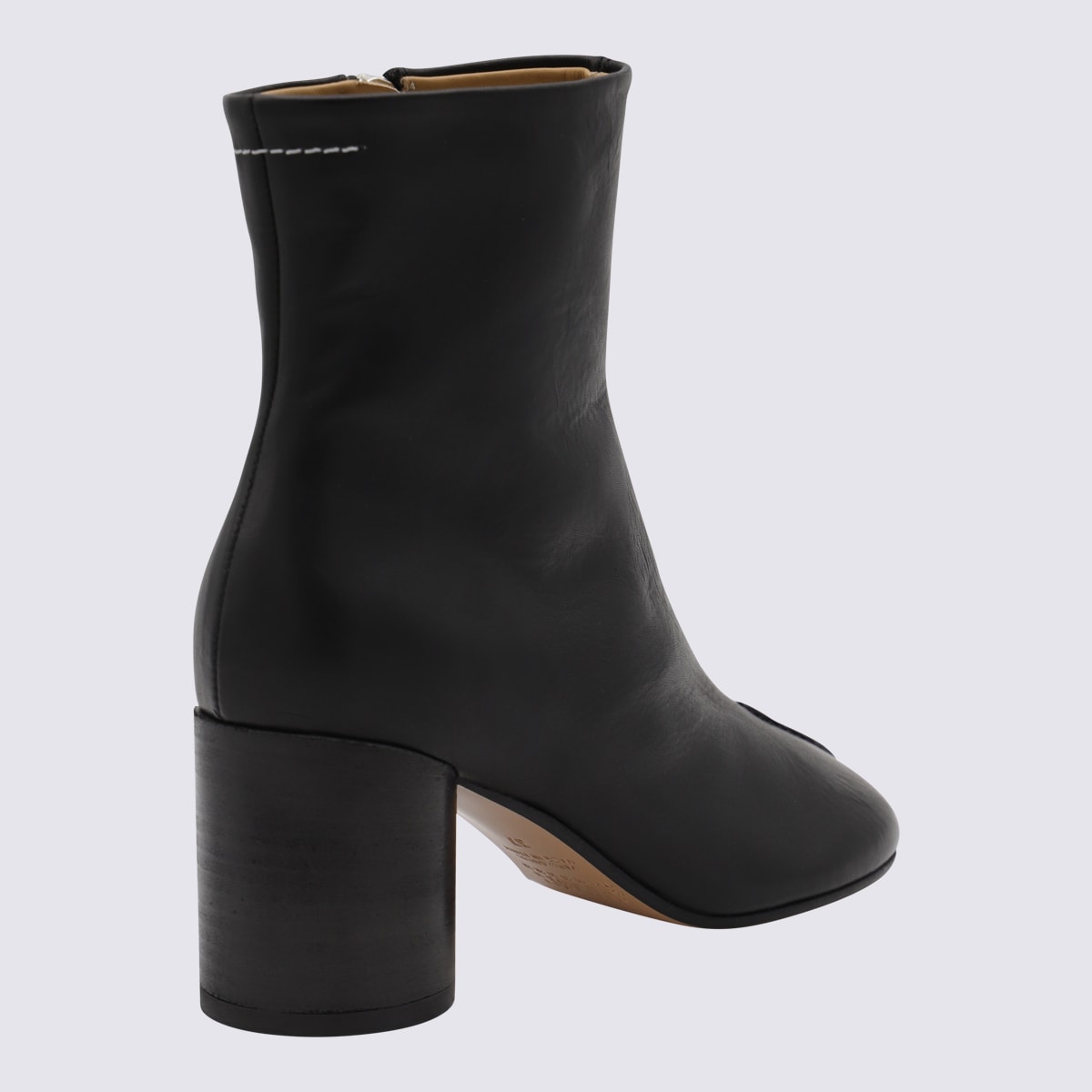 Mm6 Maison Margiela Mm6 By Maison Margiela Ankle Boots With Distinctive Seam Detail And Block Heel In Black