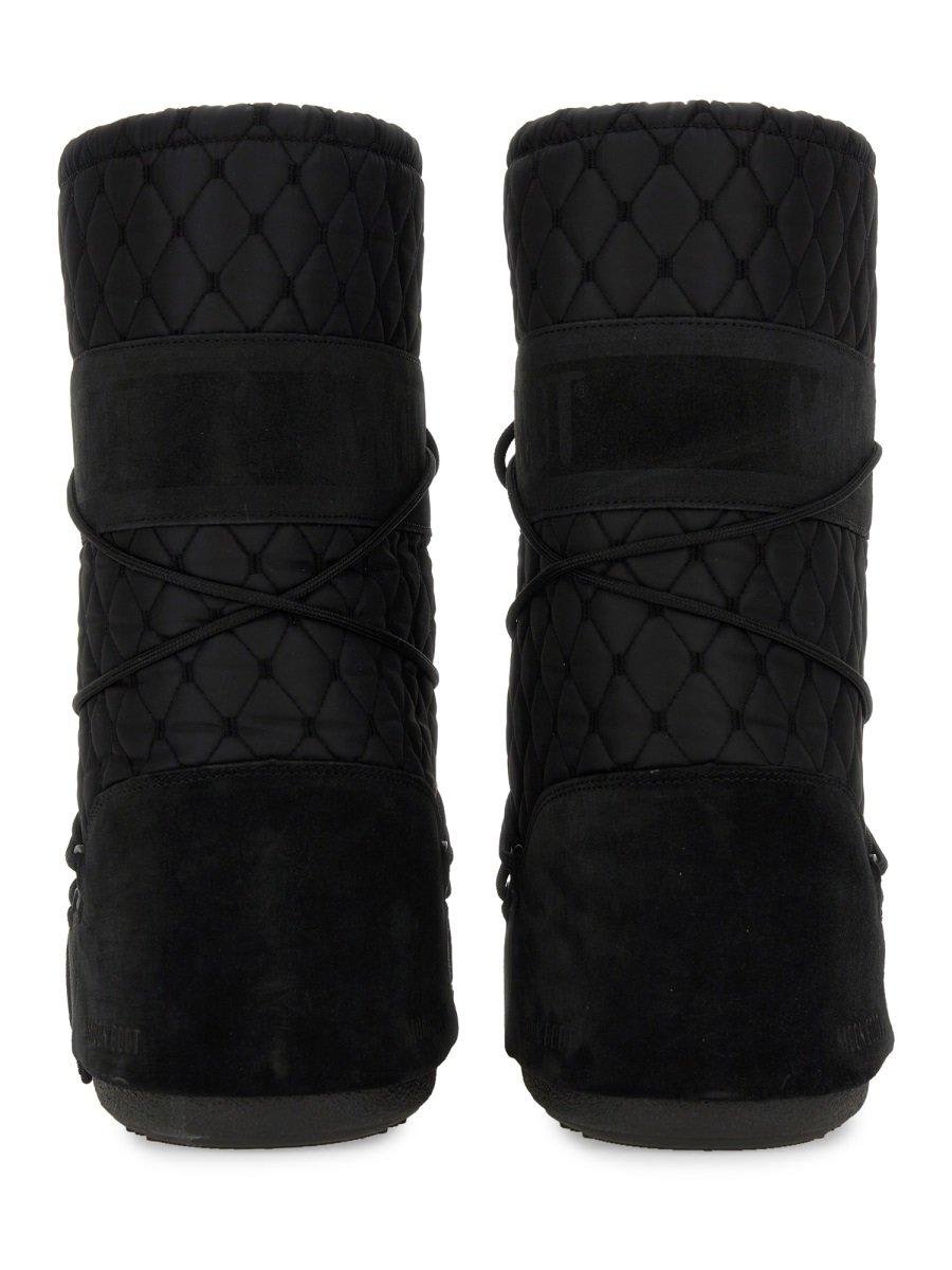 Shop Moon Boot Icon Quilted Lace-up Snow Boots In Black