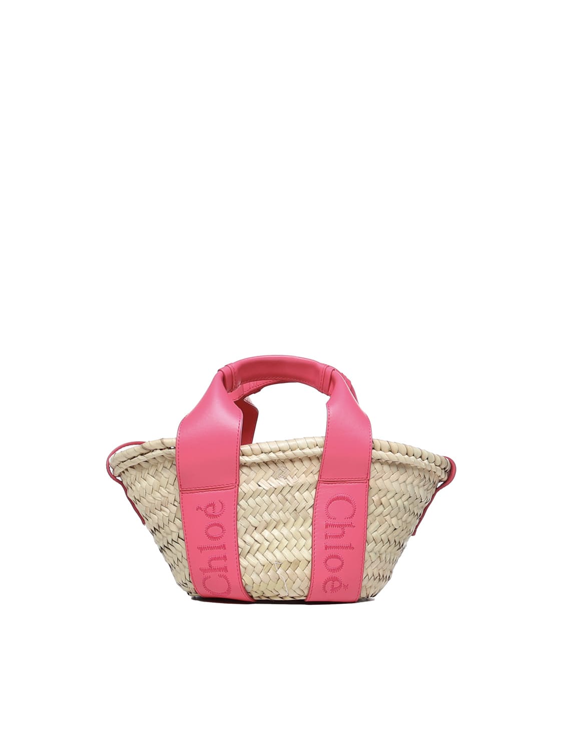 Shop Chloé Sense Small Basket Bag In Rosy Cherry