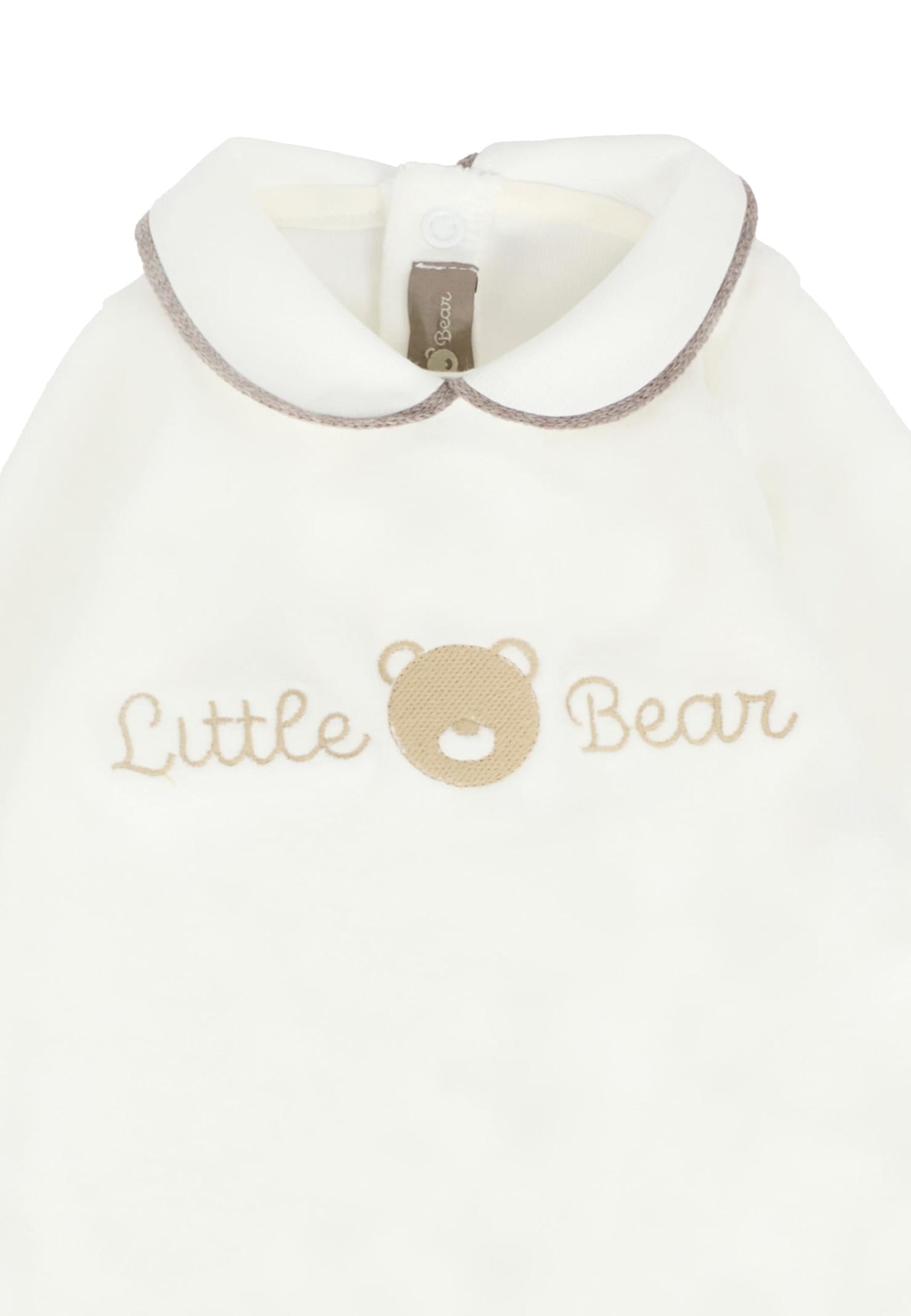 Little Bear Ivory Babygrow For Babykids With Bear In White