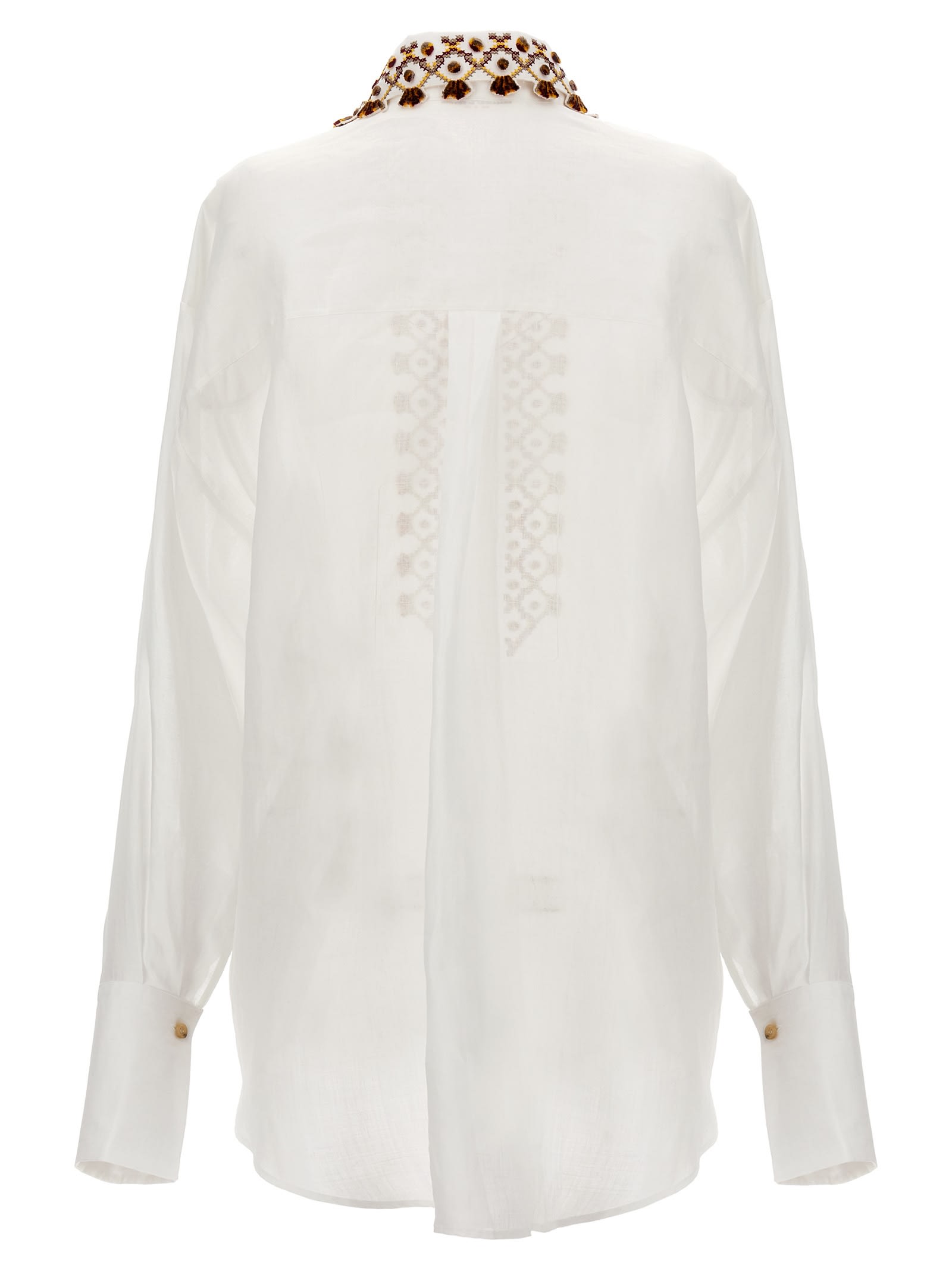 Shop Ermanno Scervino Embroidery Shirt In White