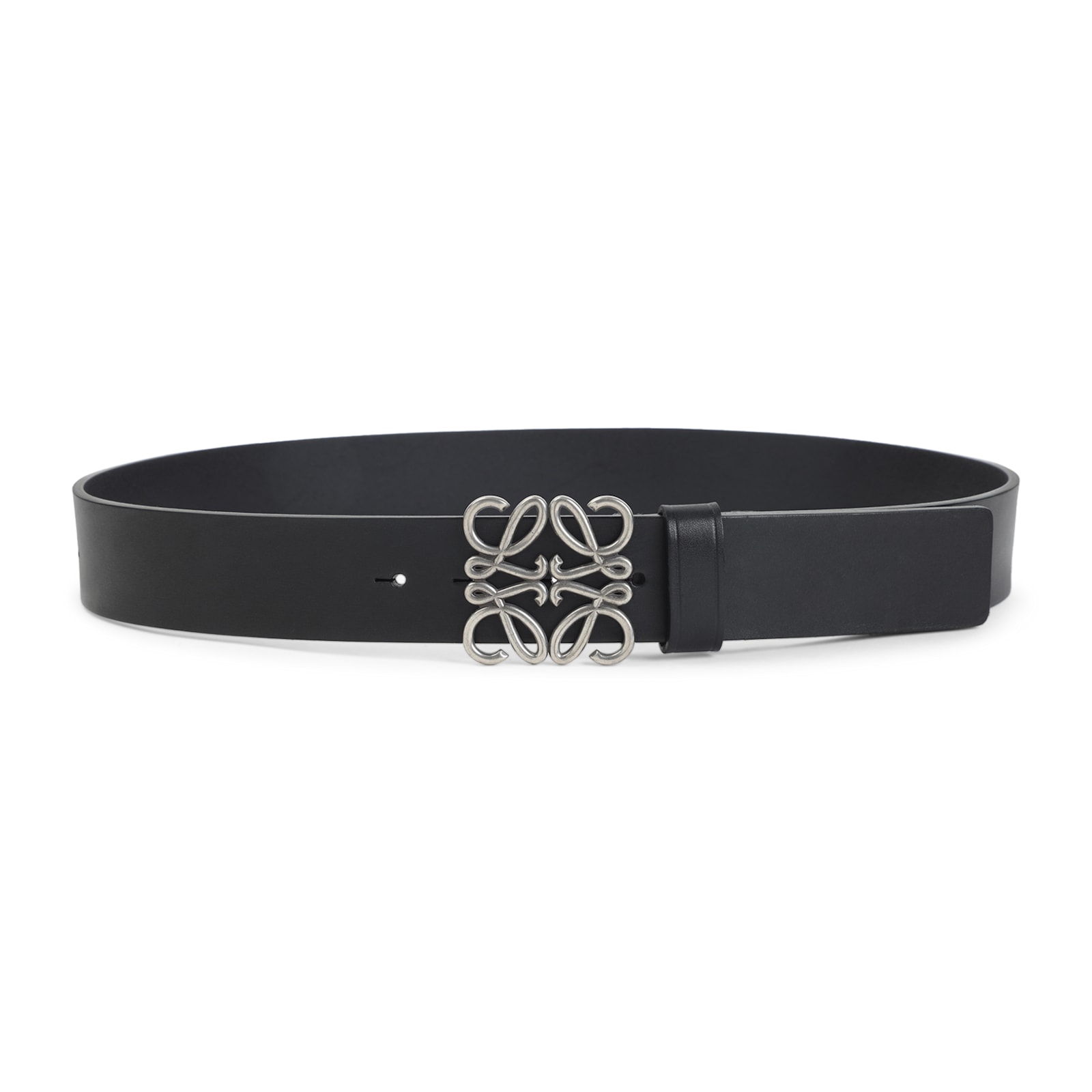 Loewe Chunky Anagram 4cm Adjustable Calf Skin Belt Loop In Gray
