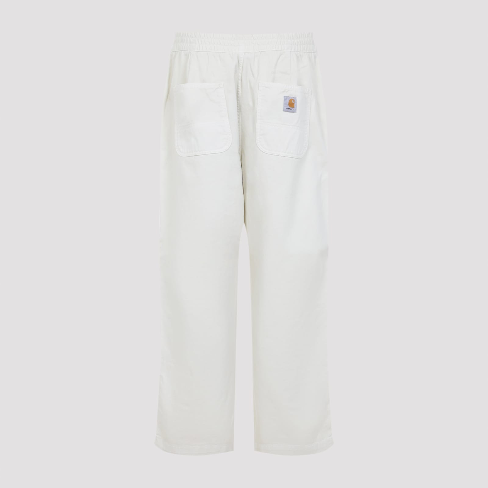 Carhartt Wide Leg Cropped Trousers Pockets In White