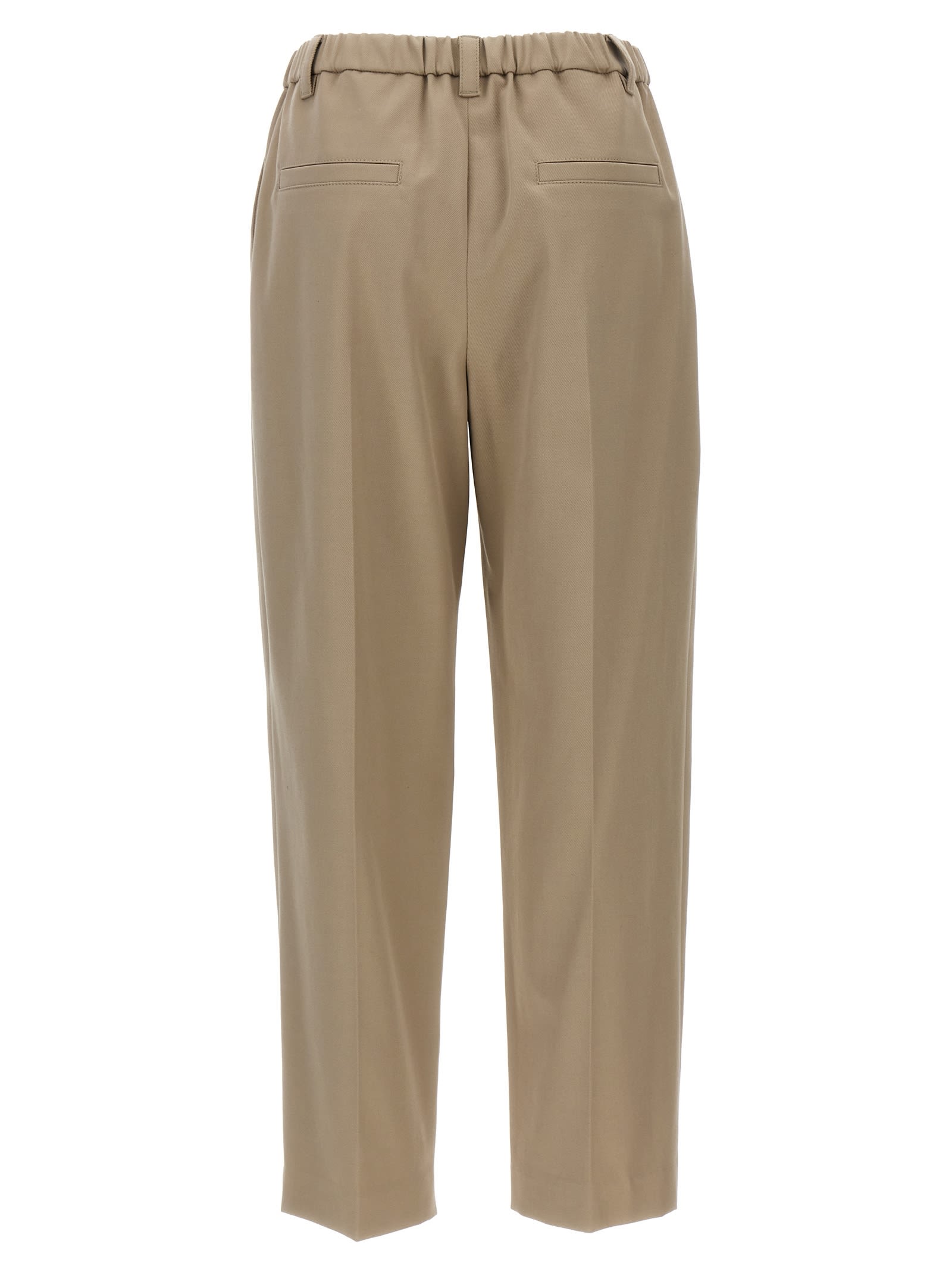 Brunello Cucinelli Single-pleat Straight-leg Trousers In Beige