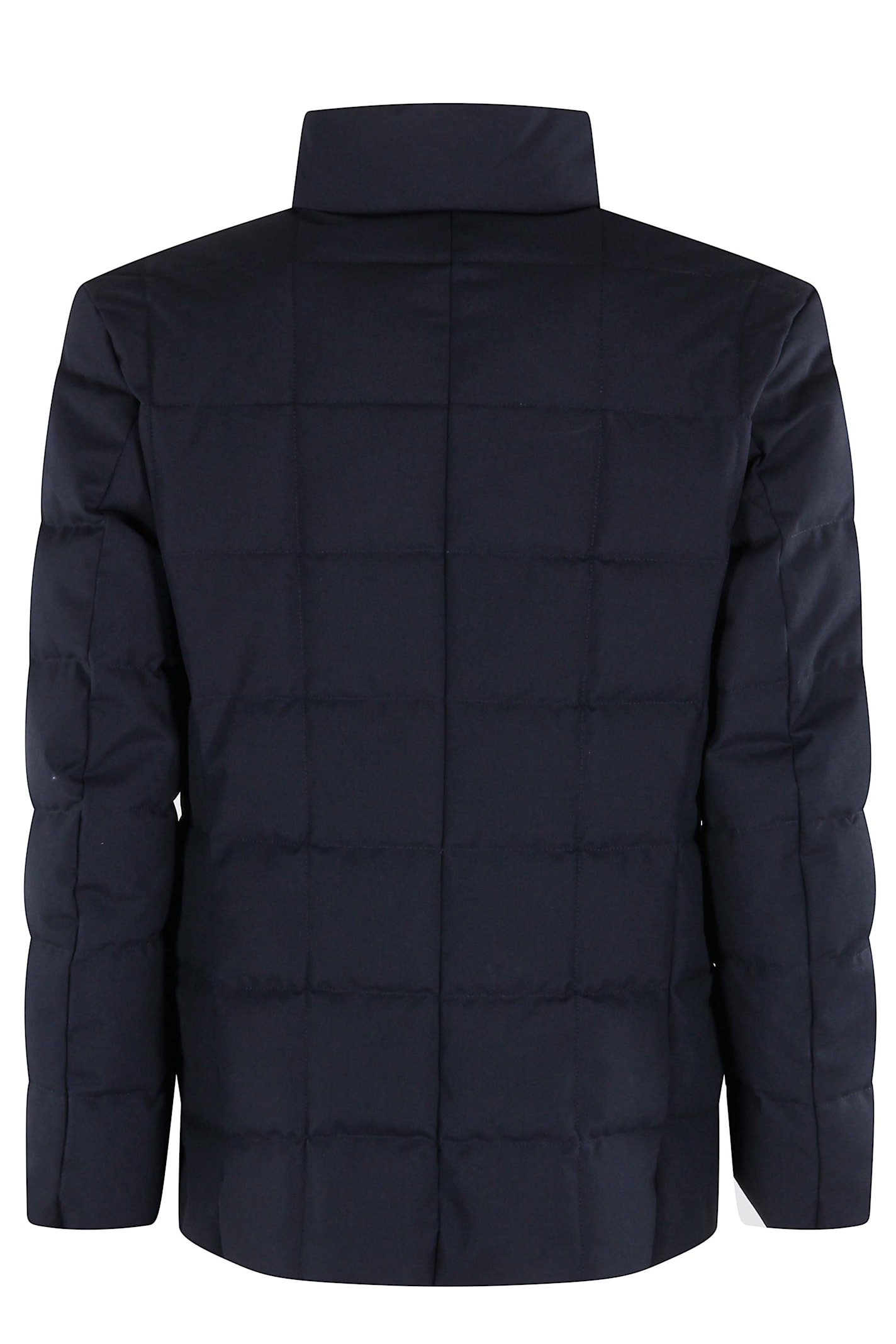 Fay Structured Double-breasted Down Jacket With Smooth Finish In Multi