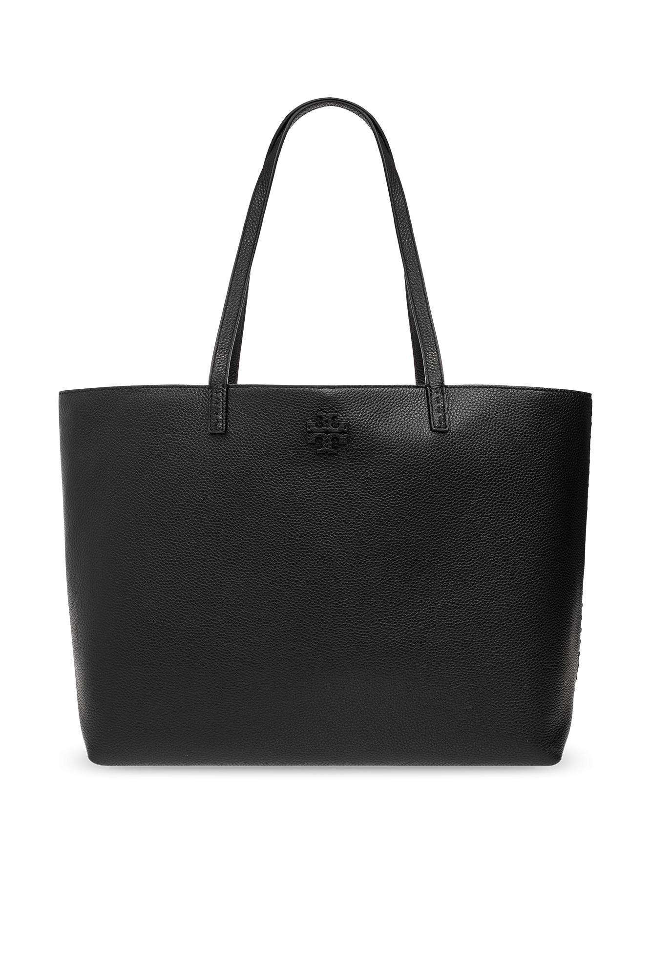 Shop Tory Burch Mcgraw Shopper Bag In Black